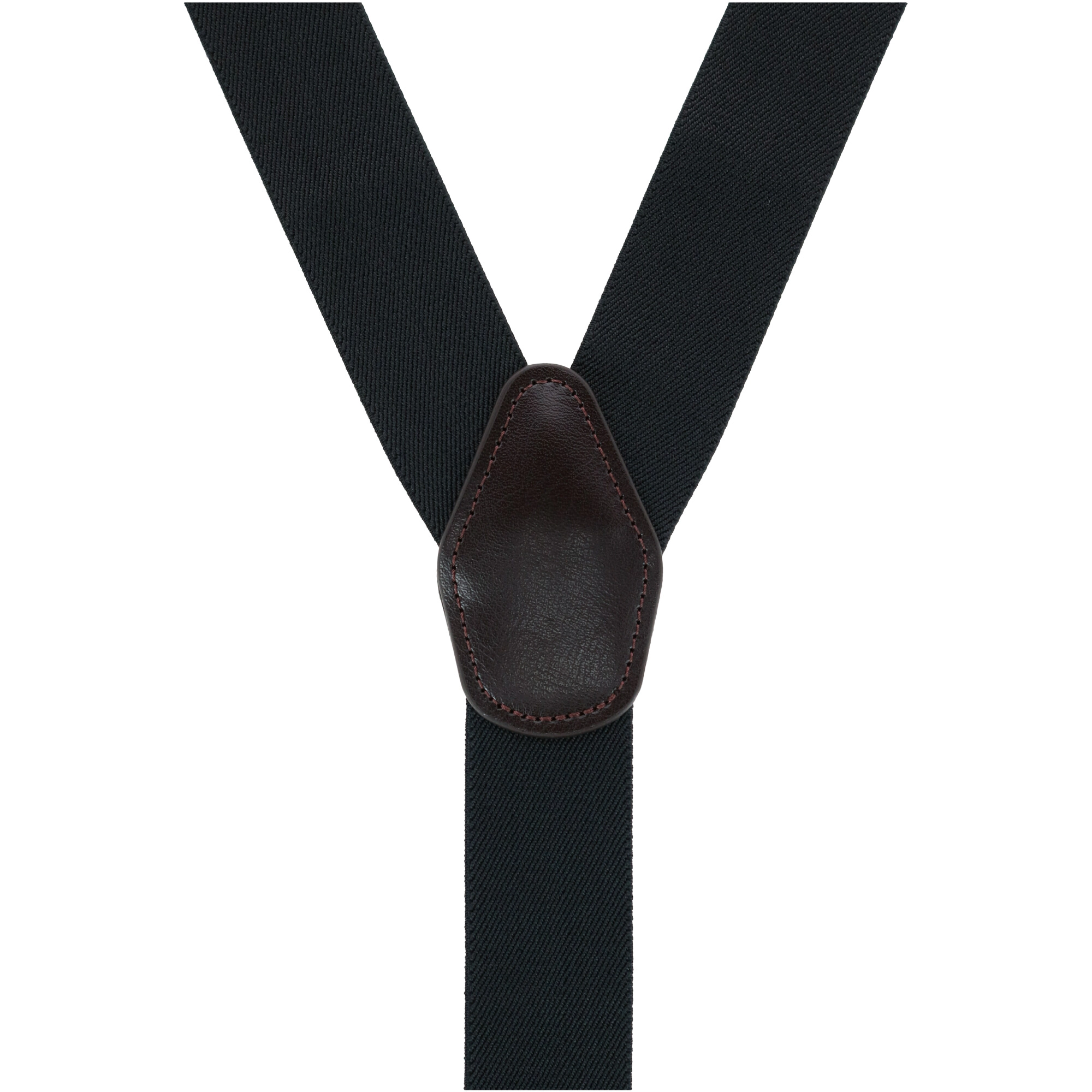 CTM Men's 1.375 Inch Wide Solid Color Y-Back Button-End Suspenders