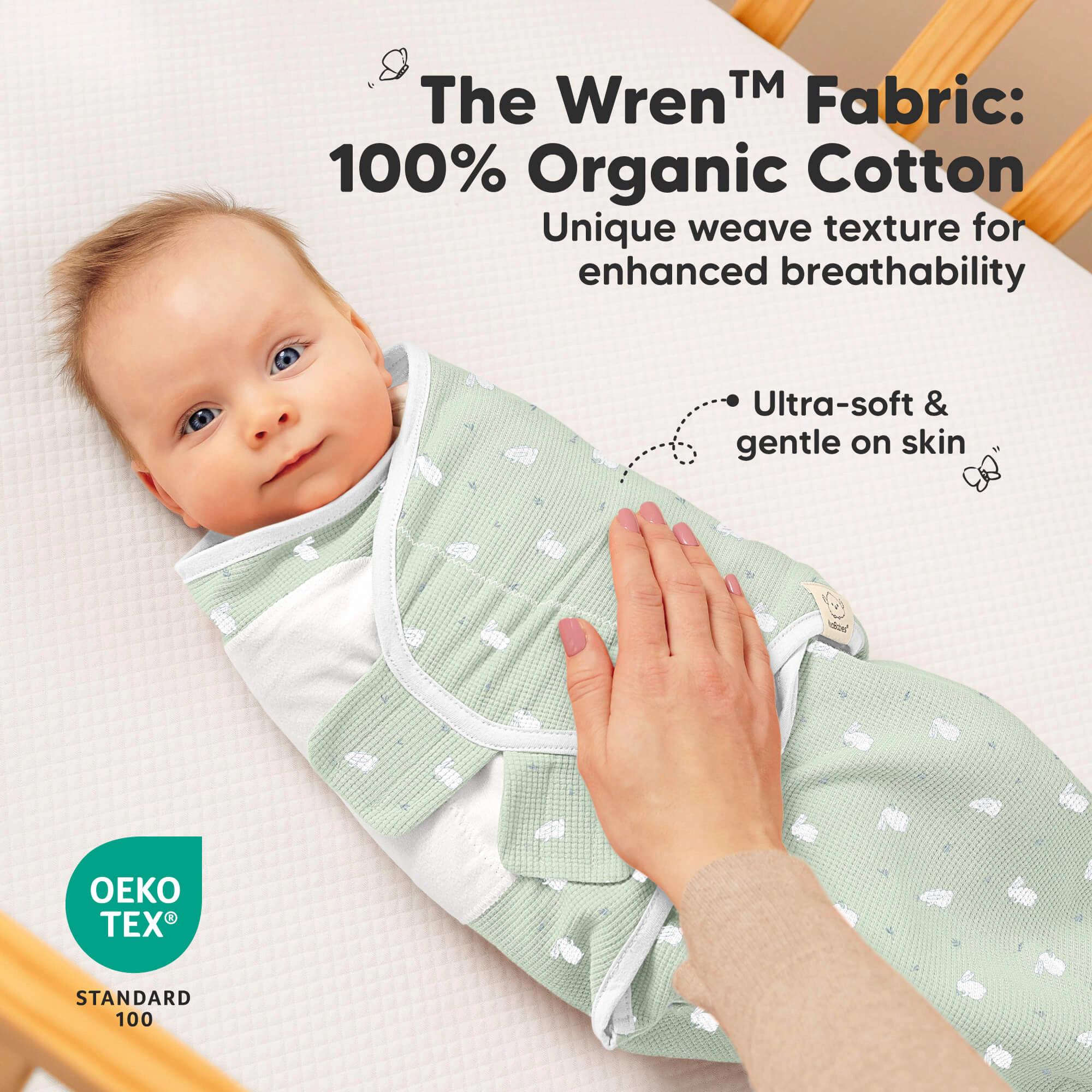 KeaBabies 3-Pack Soothe (Wren) Swaddle Wraps