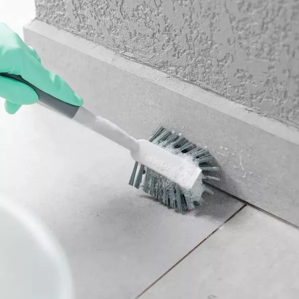 OU Bathroom & Kitchen Cleaning Organization Set- Wall Mounted Hook Rack, Scrub Brushes, Bottle Brush & Silicone Squeegee