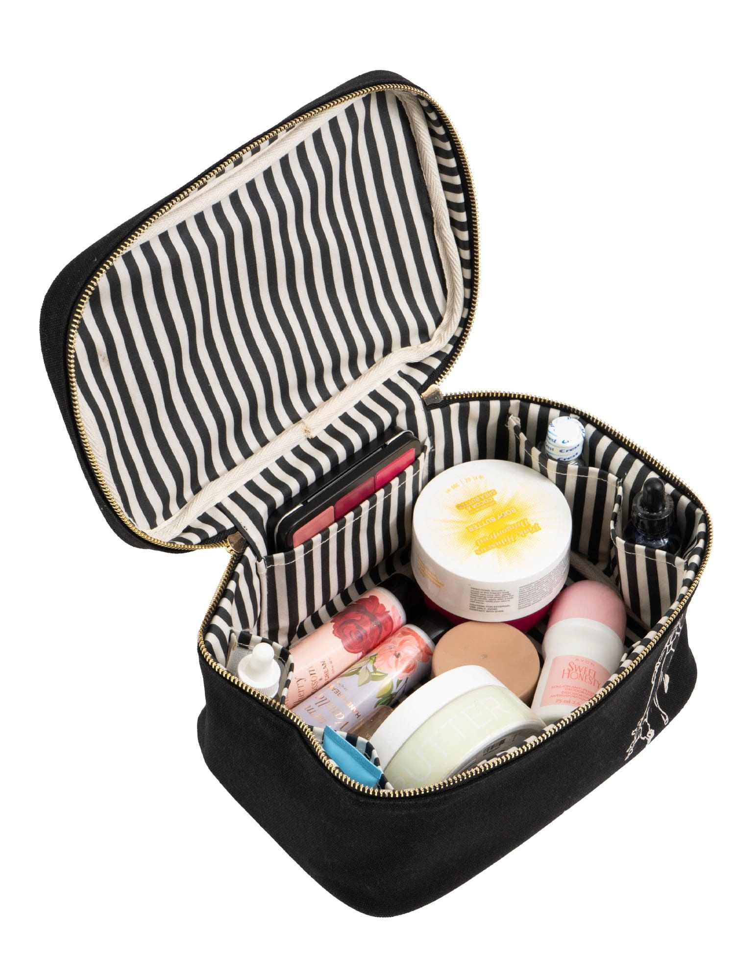 La L'Amour 16 oz Cotton Canvas Top-Handle Makeup Train Case