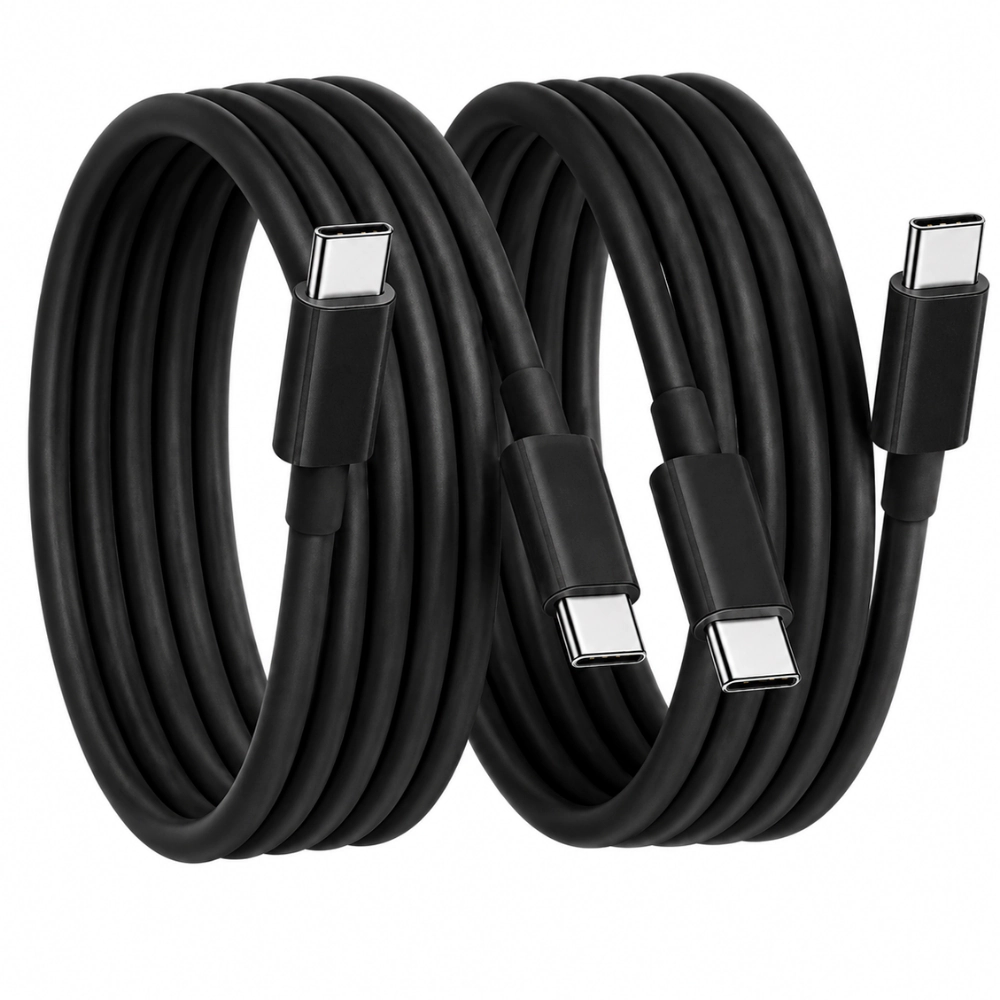 Qixxronics  6FT USB-C to Data Sync & Charge Cable for iPhone 15/16/17 Series, Samsung Galaxy, Pixel, iPad Pro 2PCS