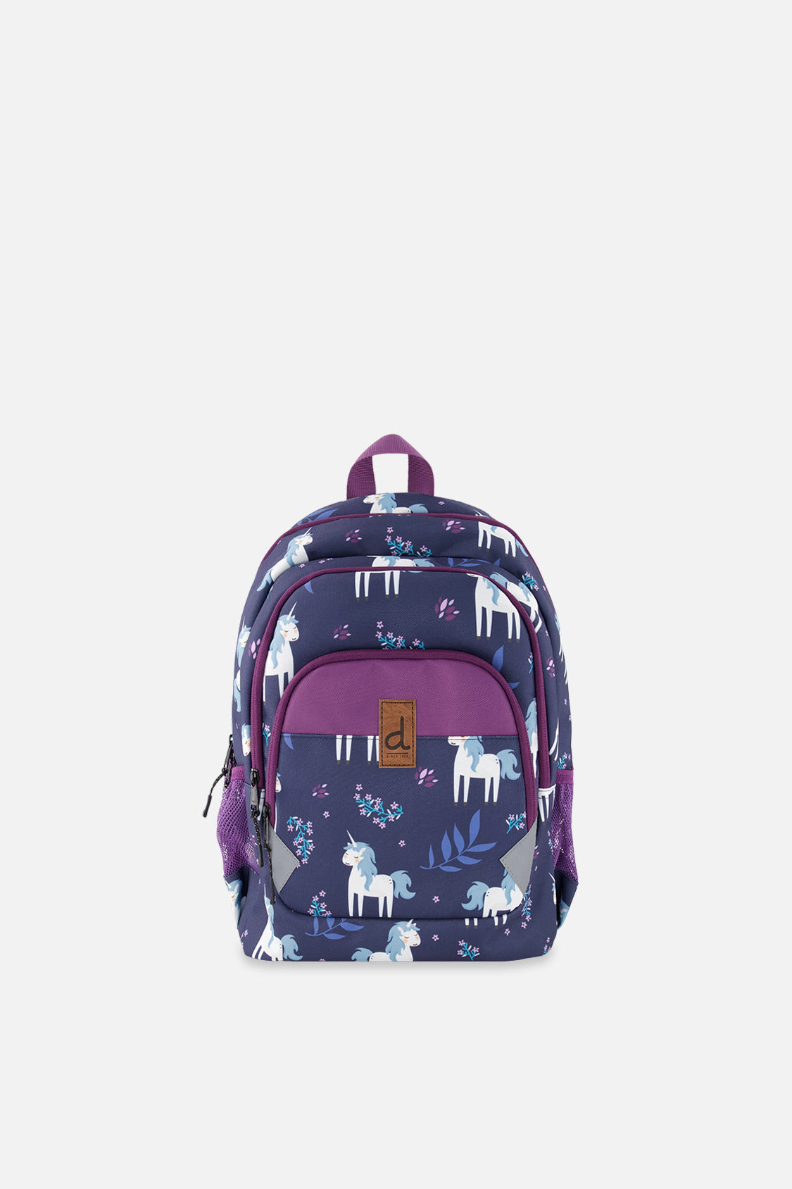 Deux par Deux Girls Unicorn Print Three-Compartment Preschool Backpack