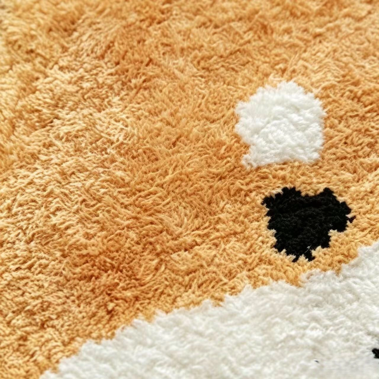 Alilang Unisex Cute Shiba Inu Head Shaped Bathroom Floor Mat Soft Water Absorbent with Anti-Slip Base