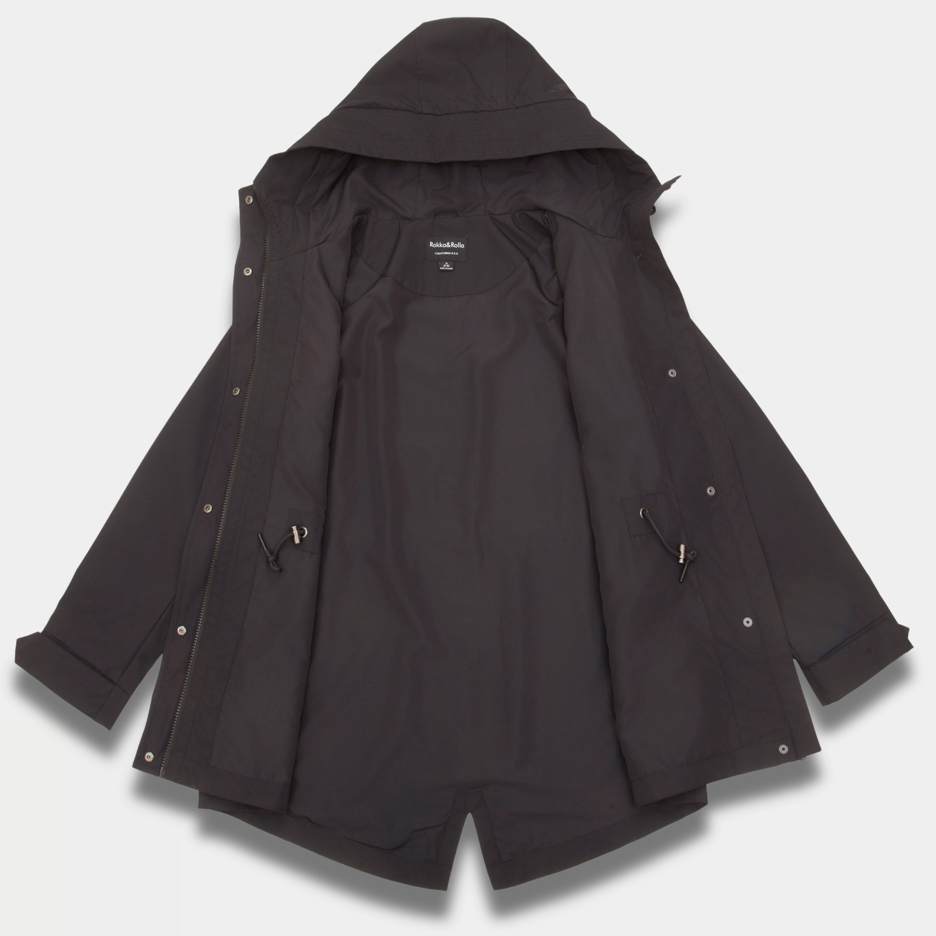 Rokka&Rolla Womens Stand Collar Trench Coat Windbreaker