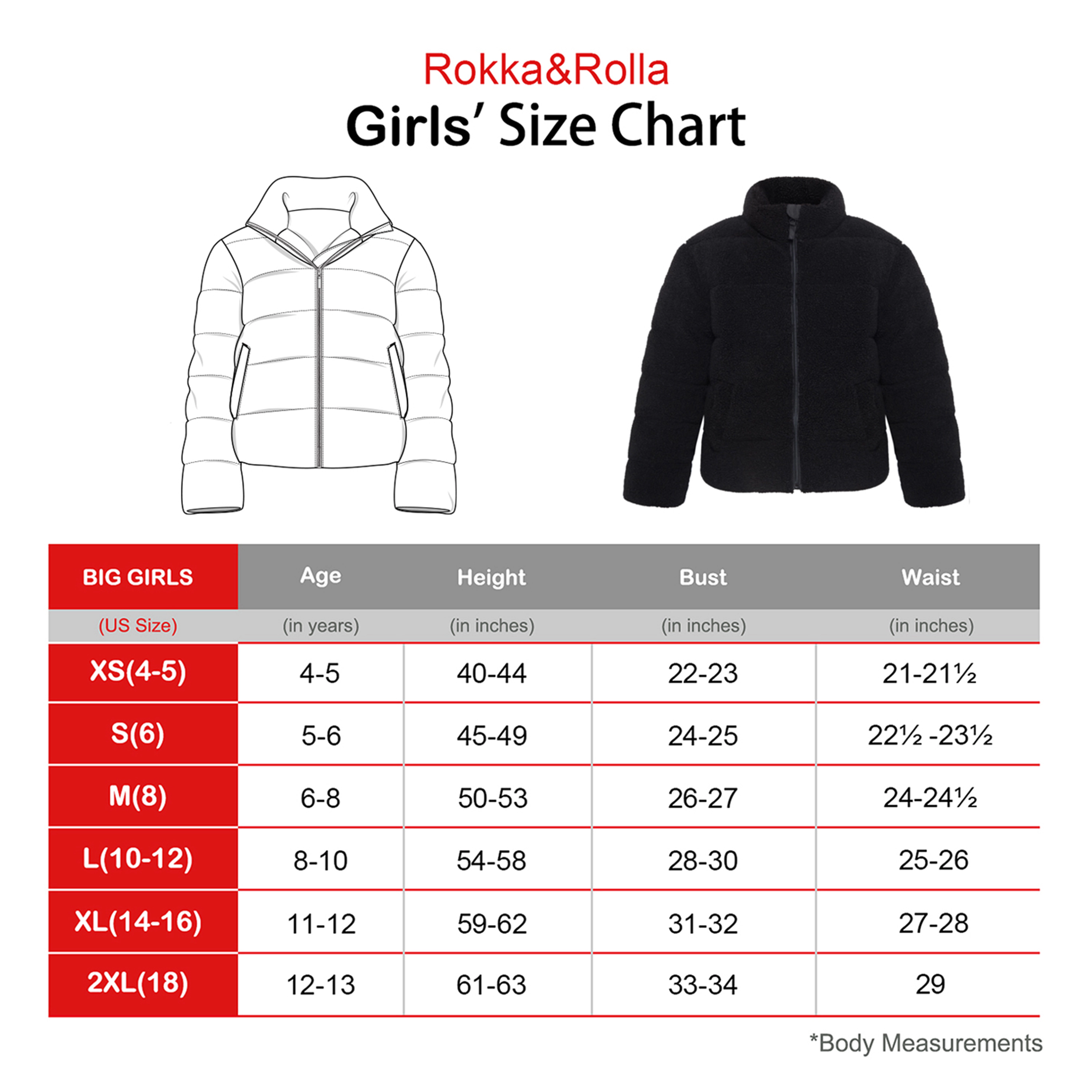 Rokka&Rolla Little & Big Kid Girls Faux Fur Puffer Jacket