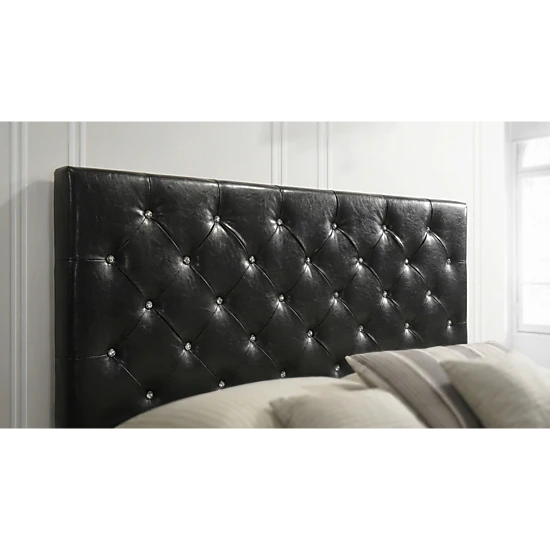 Flynama PU Leather Platform Bed with Tall Tufted Headboard, Wooden Slats, Easy Assembly