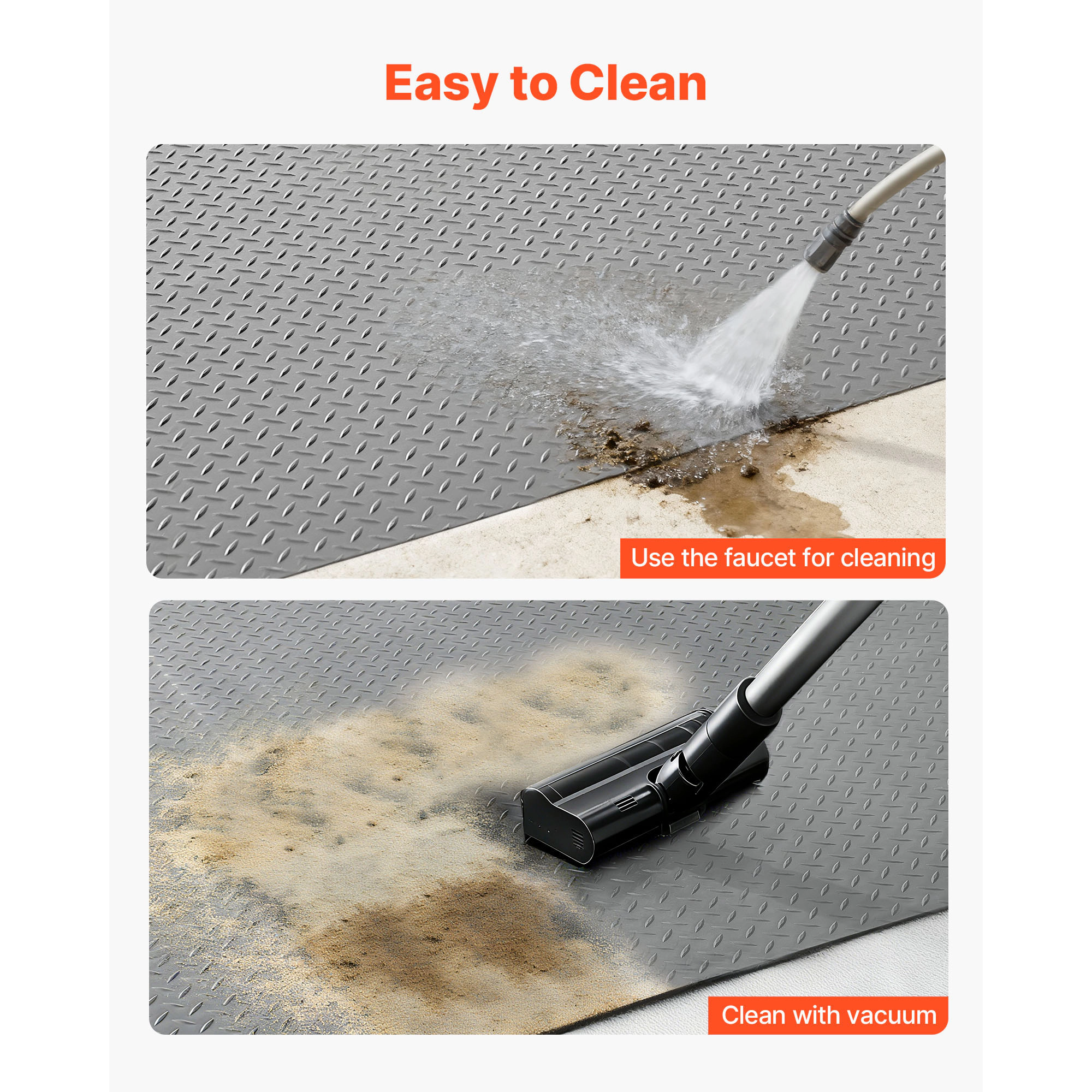 HONGGE Garage Floor Roll Garage Flooring Mat 2.2 mm Thick ened PVC Diamond Plate Floor Protector Mat with Double-sided