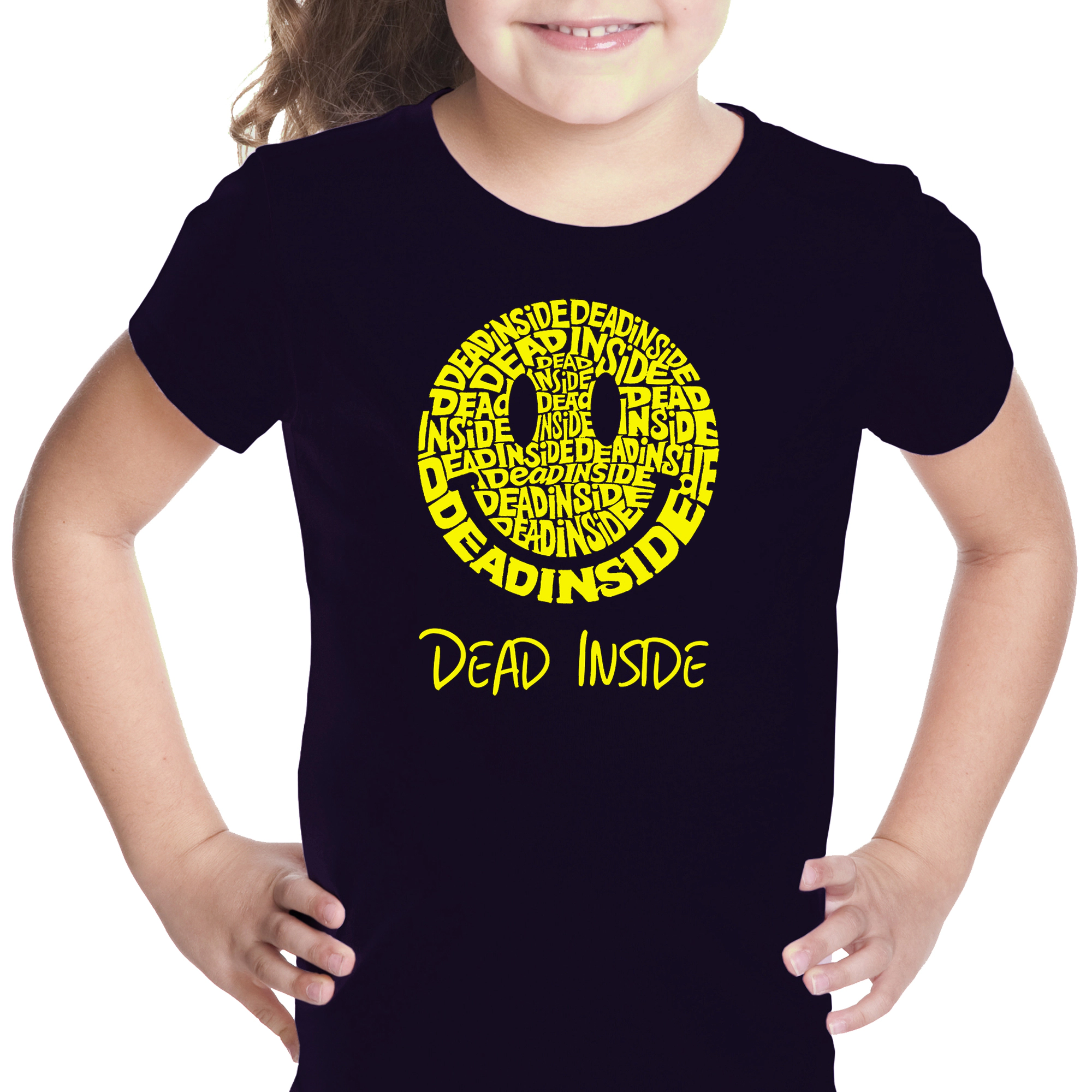 LA Pop Art Girls Word T-Shirt - Dead Inside Smile