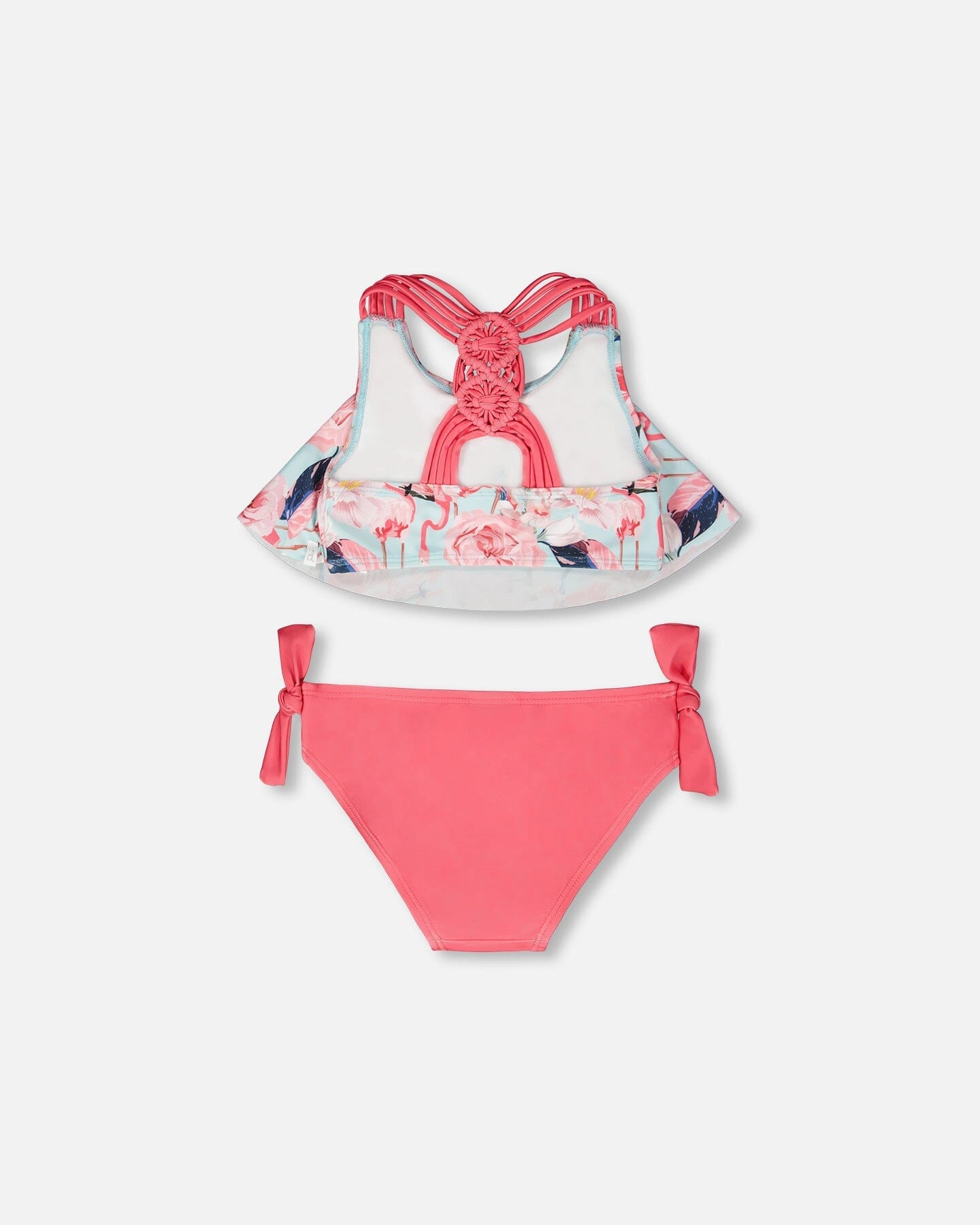 Deux par Girls Flamingo Print Top and Bottom Two-Piece Swimsuit
