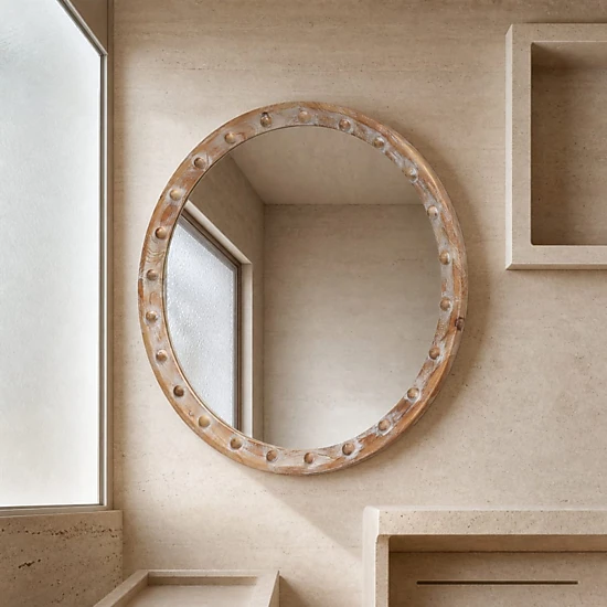 Toemoa Vintage Rustic Round Decorative Hanging Wall Mirror set of 1 ...