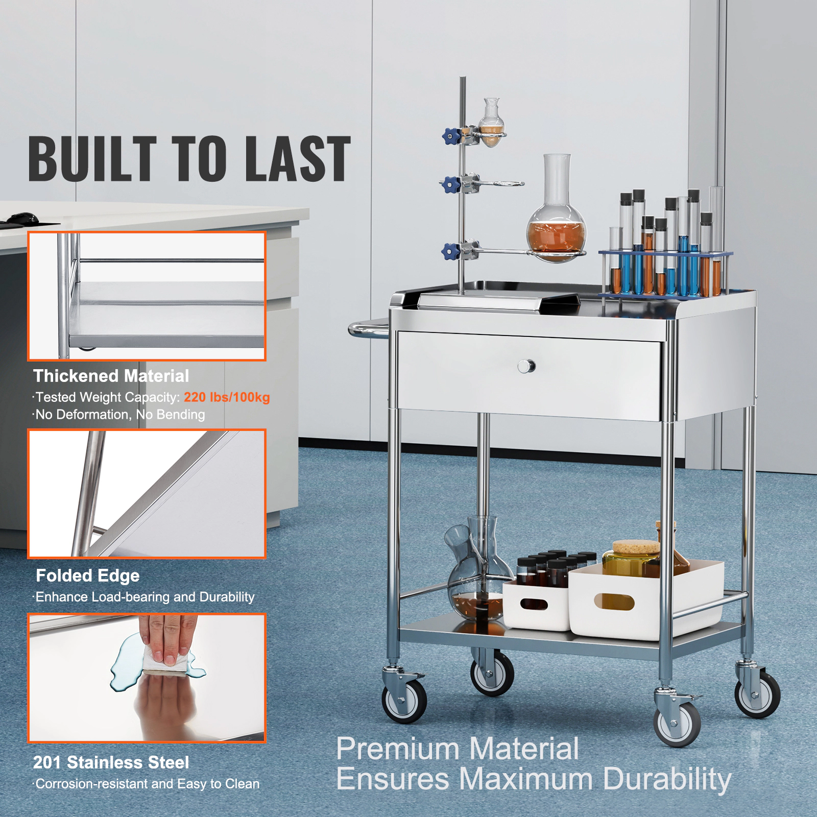 HONGGE Medical Lab Cart