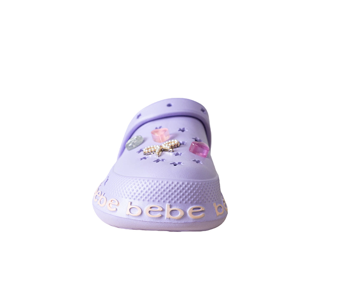 Bebe Girl's EVA Clog with Charms Sherpa Lining