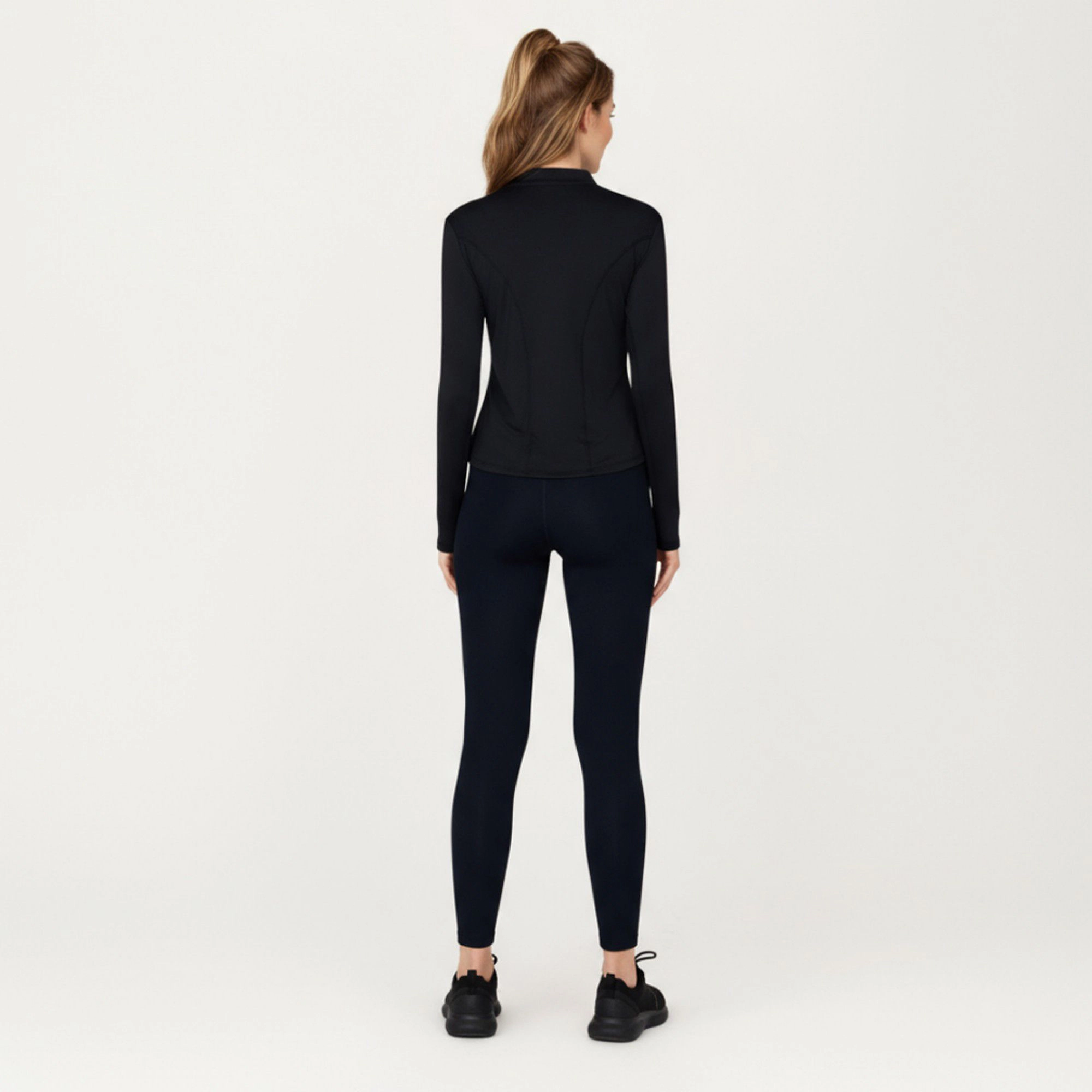 Anna-Kaci Women's Long Sleeve Active Top with High Neck Half-Zip Front Smooth Stretch Fabric and Contoured Fit