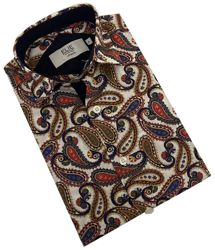 Elie Balleh Boys Slim Fit Royal Paisley Button-Down Shirt