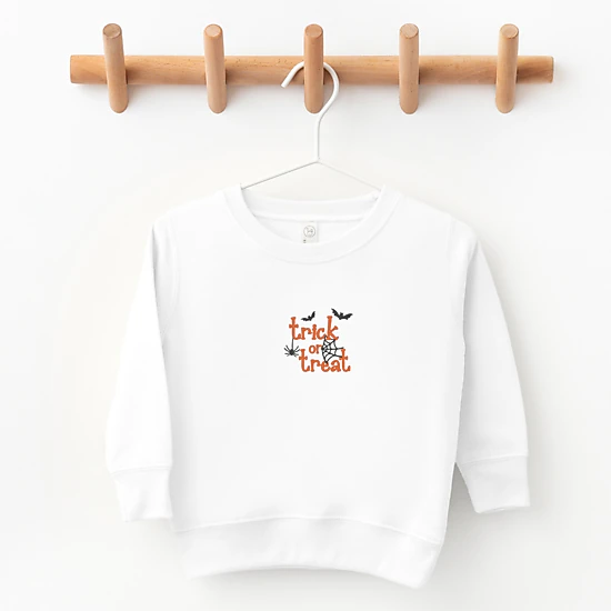 The Juniper Shop - Toddler Graphic Sweatshirt - Embroidered Spiderweb Trick or Treat