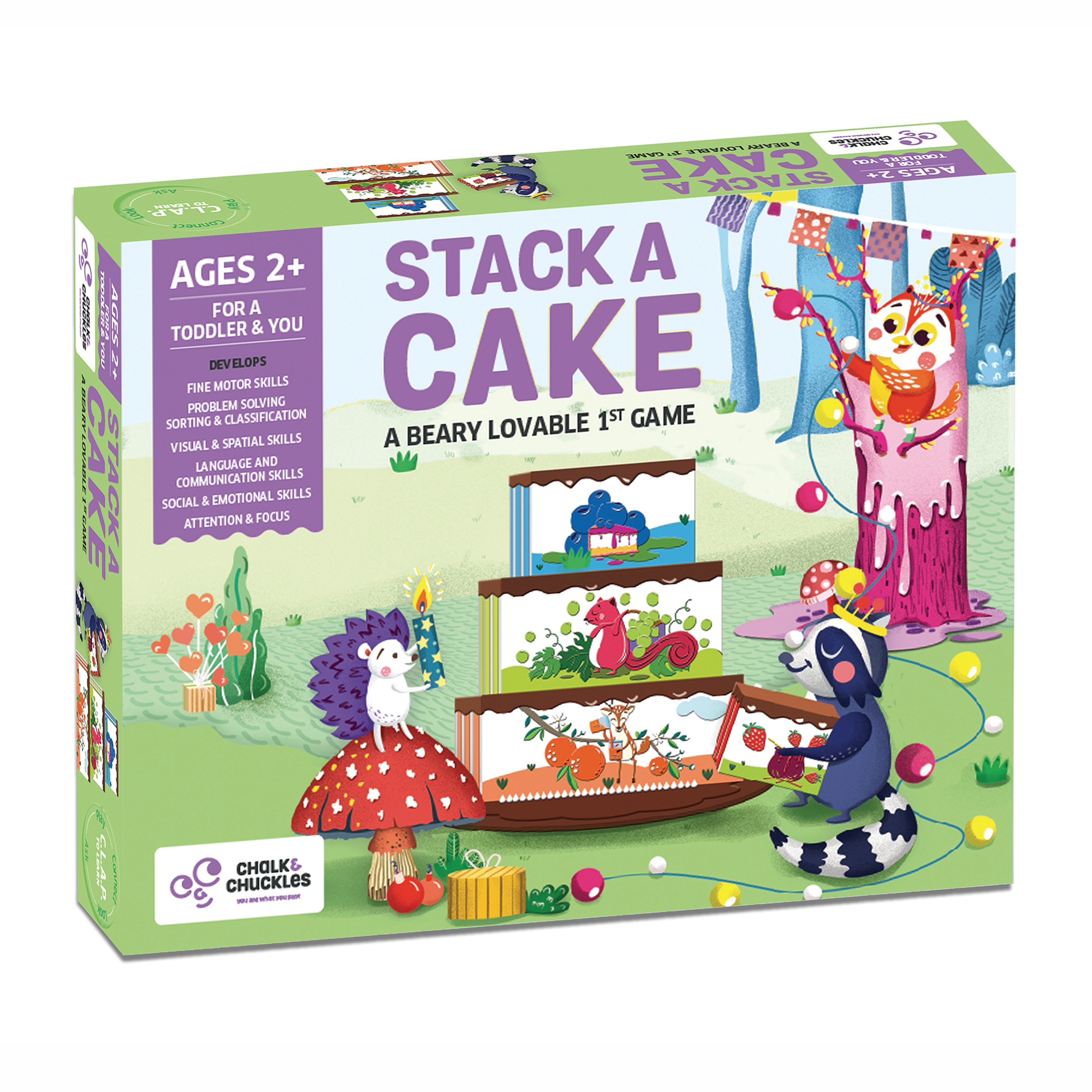 Chalk & Chuckles Stack a Cake Early Learning Game - 2 Players