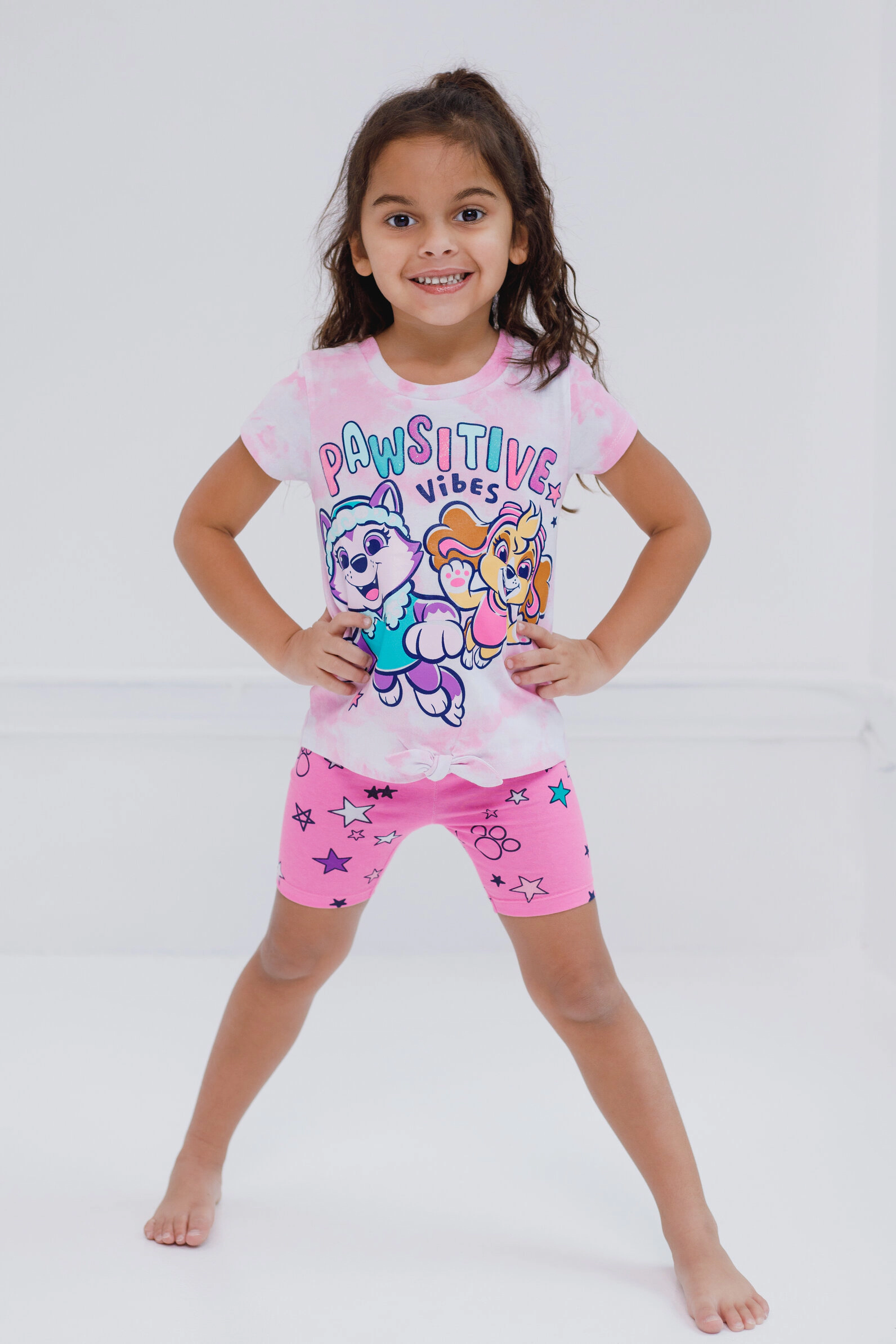 Paw Patrol Girls' 2-Piece T-Shirt and Bike Shorts Set