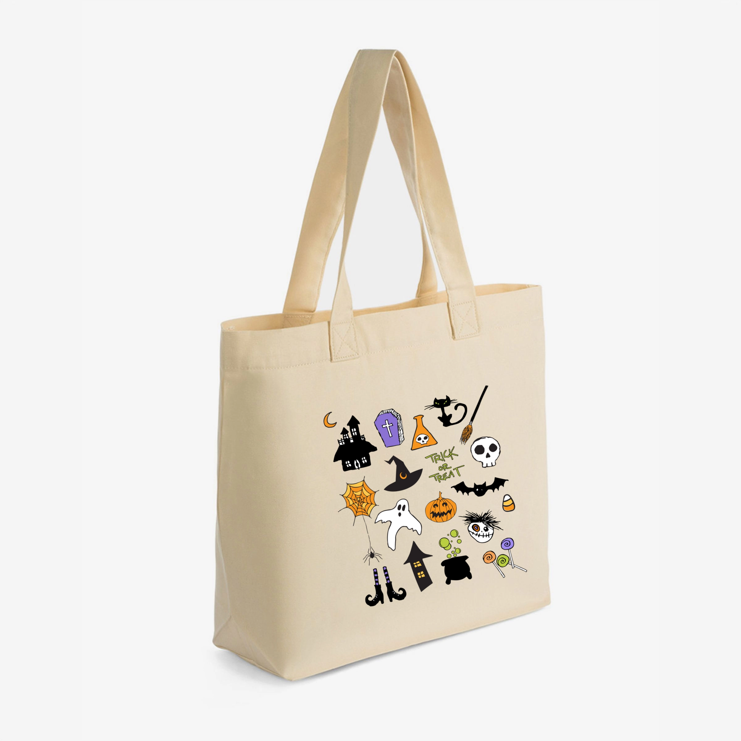 Simply Sage Market - Zippered Canvas Tote - Halloween Collage