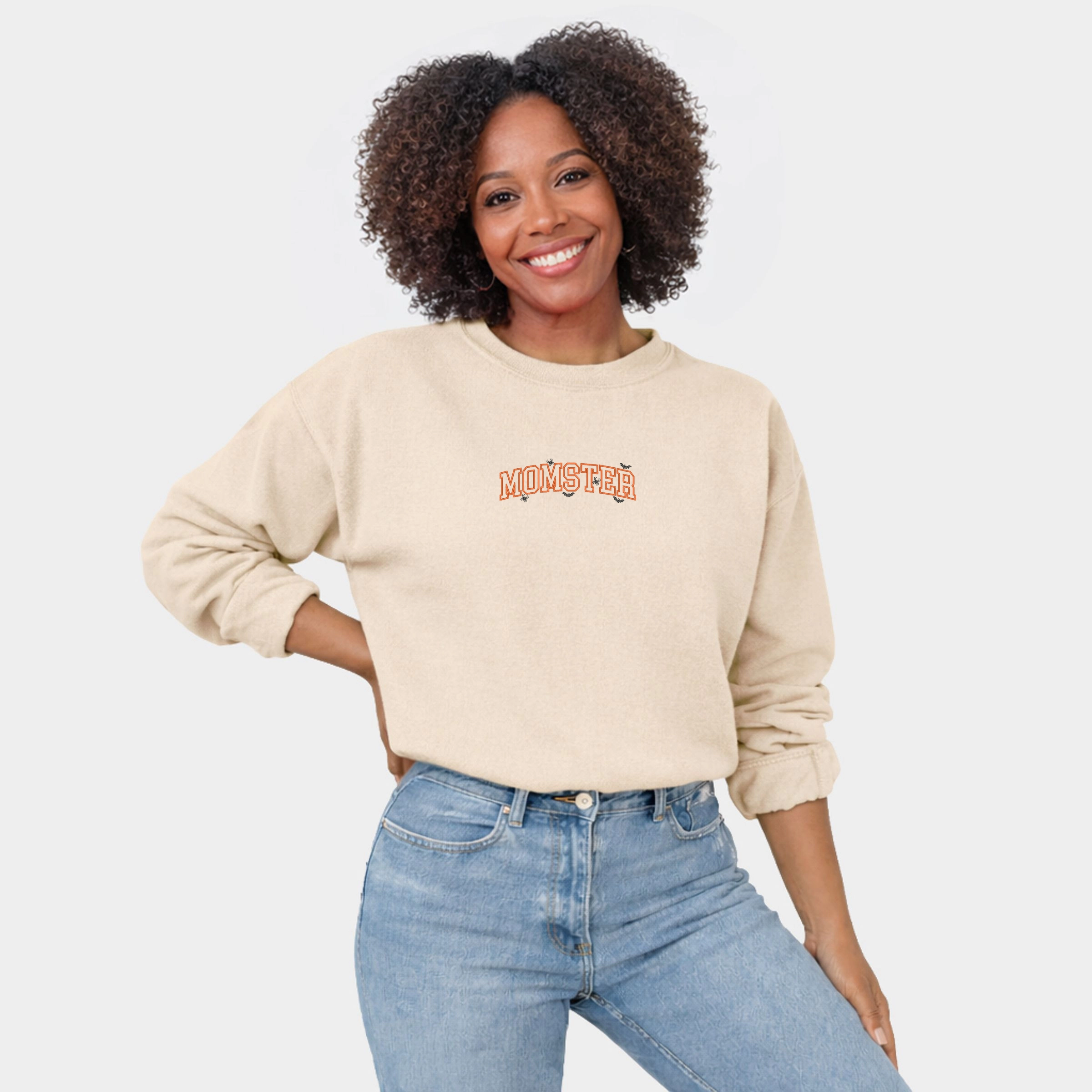 Simply Sage Market - Women's Graphic Sweatshirt Embroidered Momster