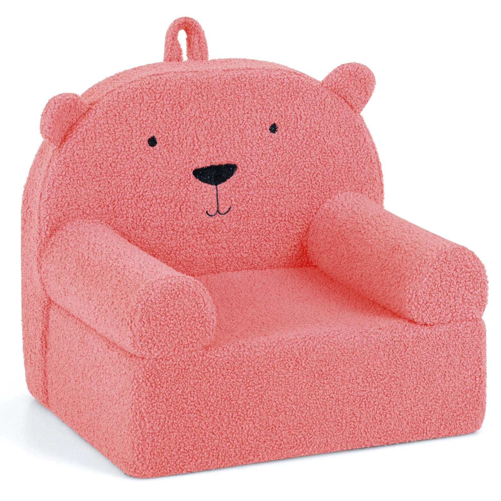 SUGIFT Pink Soft Teddy Fleece Cover Kids Bear Foam Couch Toddler Armchair