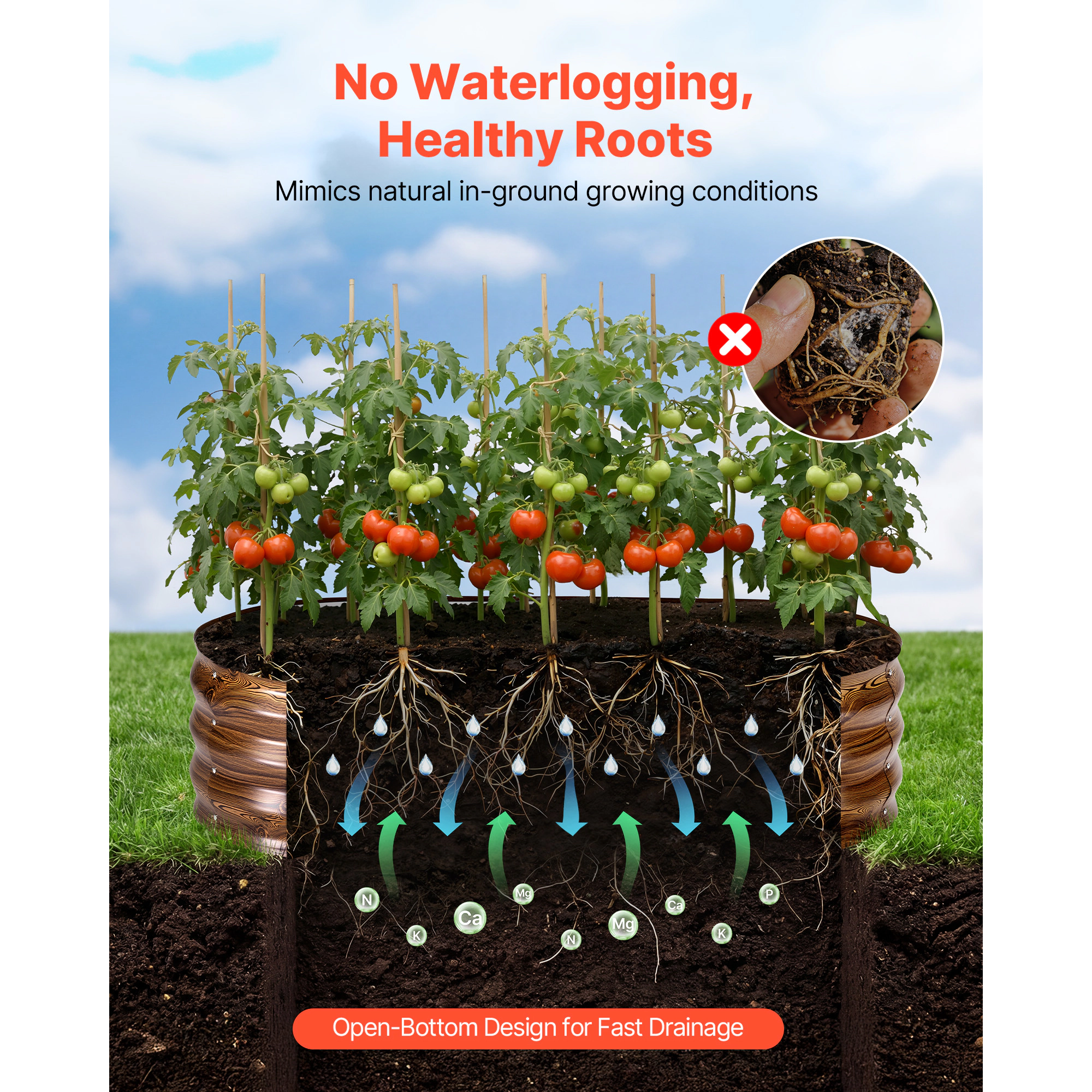 HONGGE Metal Raised Garden Outdoor Galvanized Planter Garden Planter Raised for Vegetables Flowers