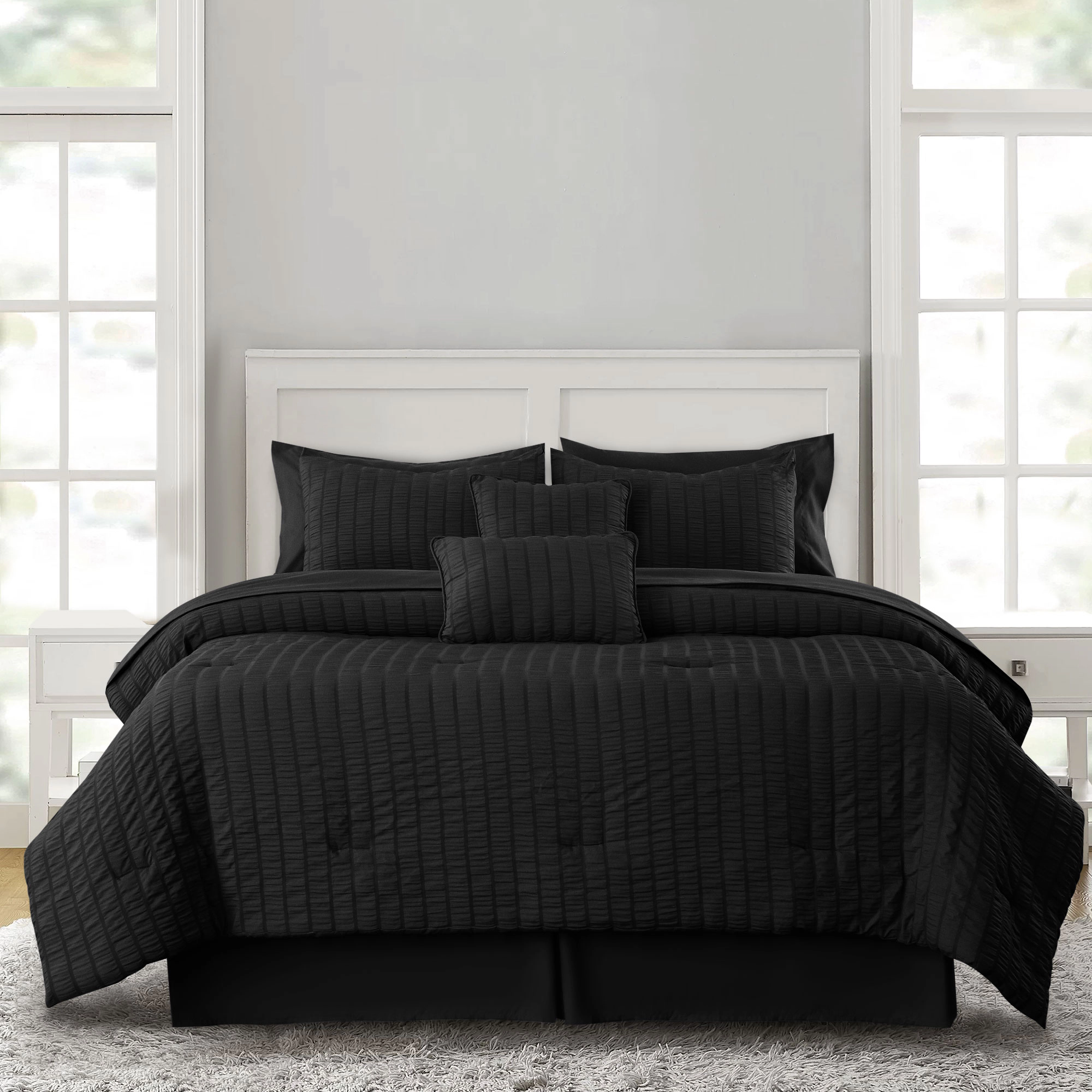 Lux Decor Collection Seersucker Bed A Bag Comforter Set All Season Down Alternative Bedding With Sheets