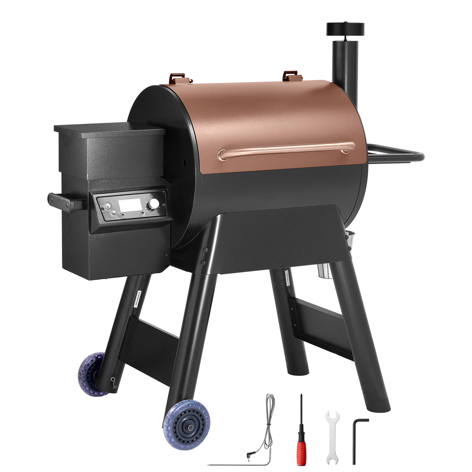 HONGGE Wood Pellet Grill Smoker 8 in 1 BBQ Grills for Outdoor Cooking 575 Square Inches Cook Area Electric Grill Smoker