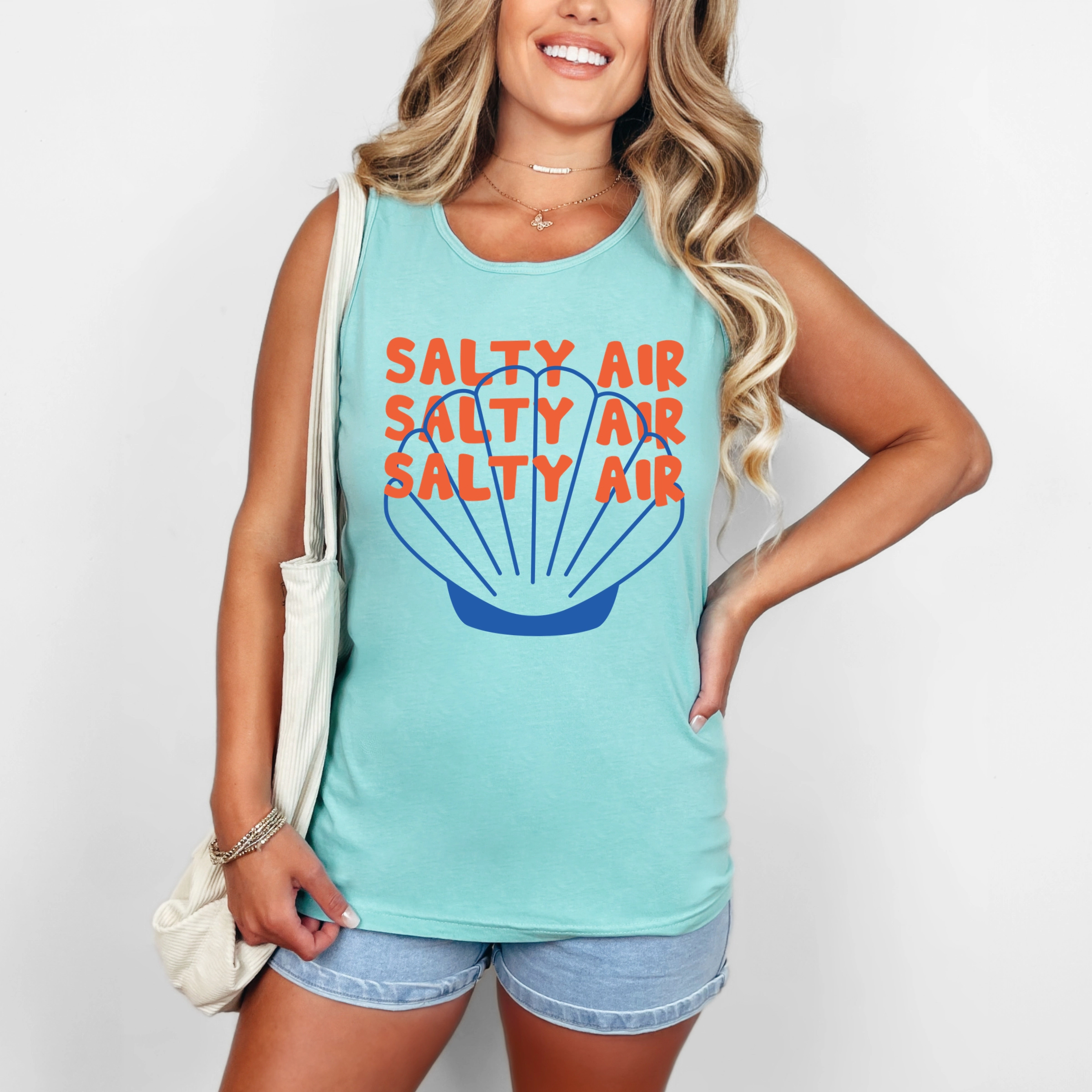 Simply Sage Market - Salty Air Seashell Women's Garment Dyed Graphic Tank Top