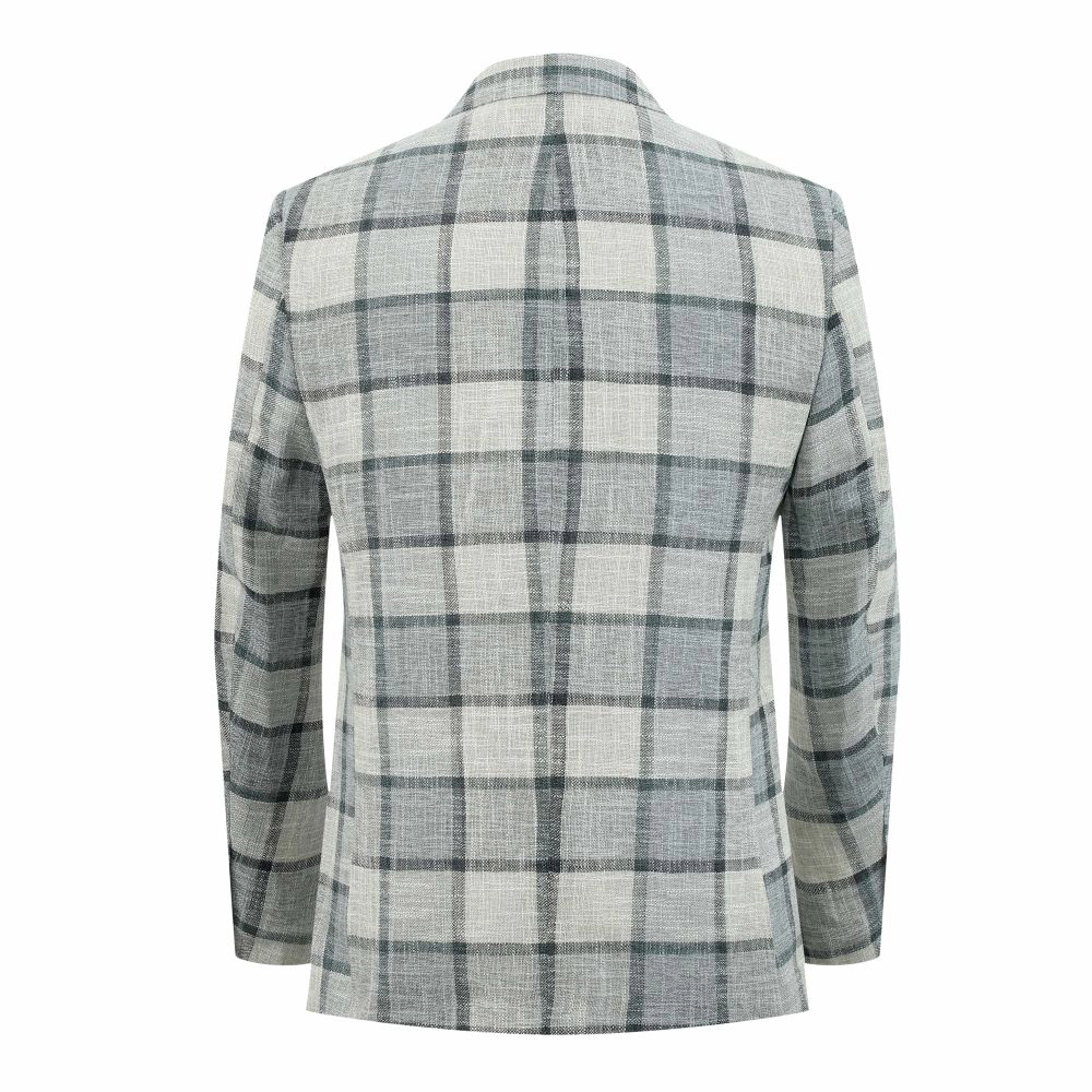 Elie Balleh Boys Slim Fit Big Plaid Blazer