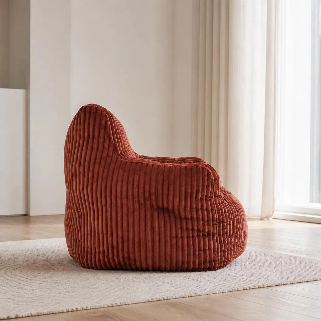 GOODSILO Soft Corduroy Relaxing Bean Bag Chair Lazy Sofa