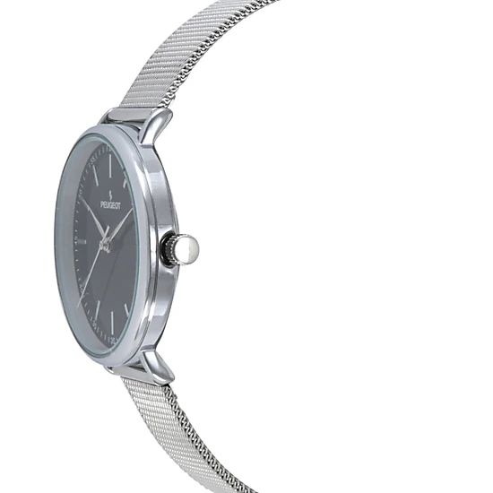 Peugeot Women's 30mm Black Sleek Stainless Steel Mesh Band Watch