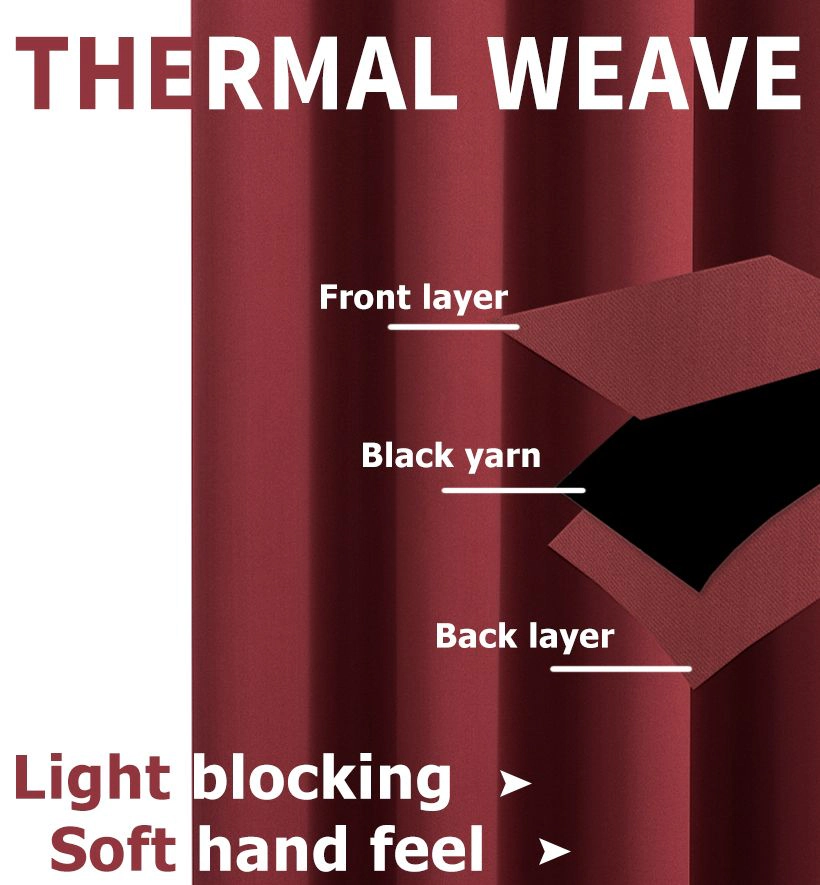 Kate Aurora Burgundy Red 2 Piece Grommet Top Blackout Curtain Panels For Extra Long Windows
