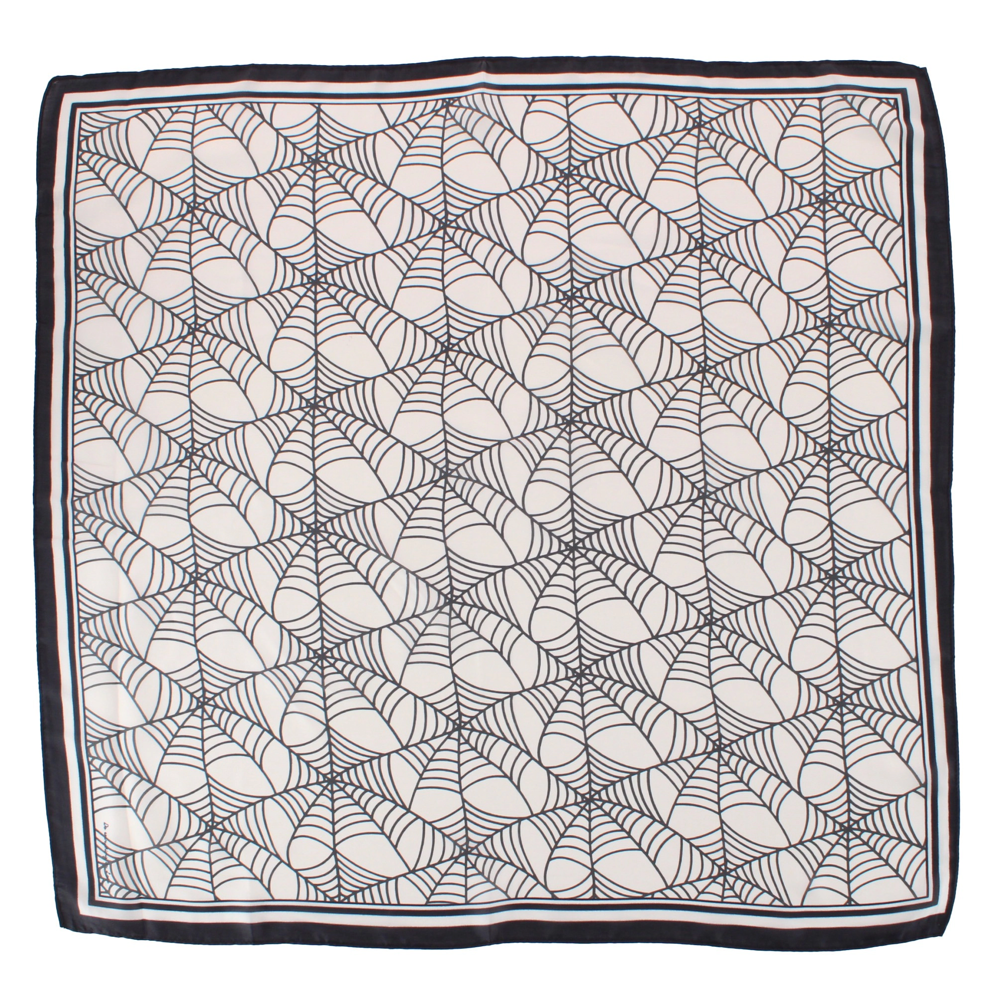 CTM Women's Halloween Geometric Spider Web Silky Square Scarf