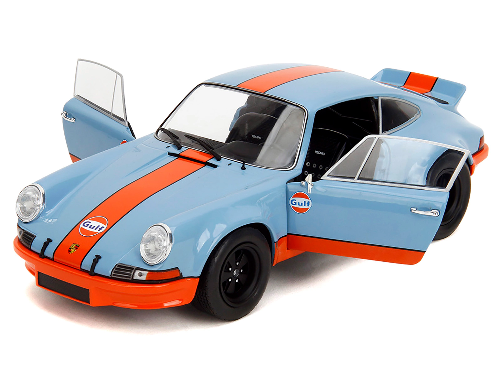 Jada Porsche 911 RSR "Gulf Oil" Light Blue with Orange Stripes "Pink Slips" Series 1/18 Diecast Model Car by Jada