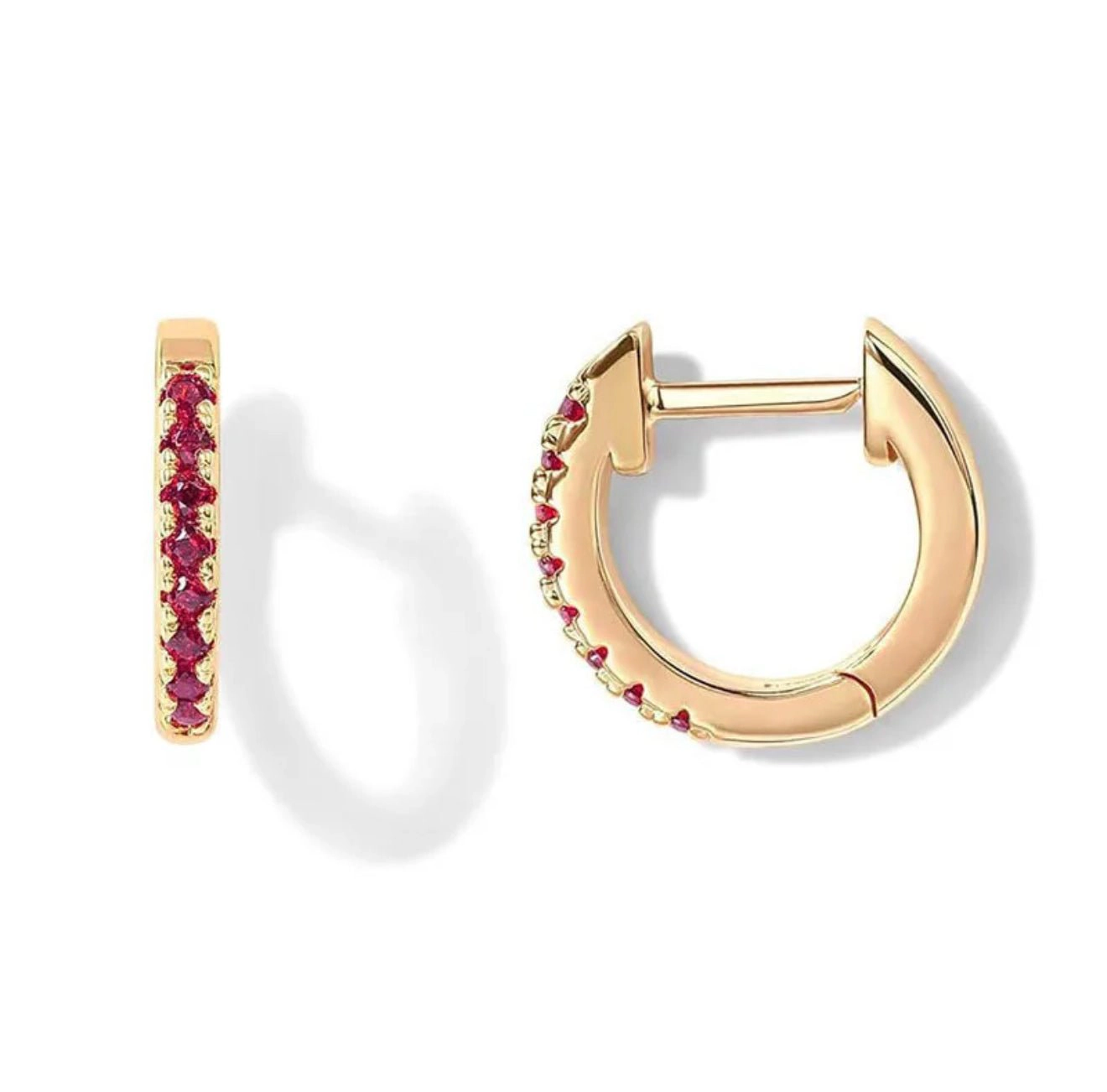 DressAtR Women's Black Zircon 24K Gold Plated Earrings
