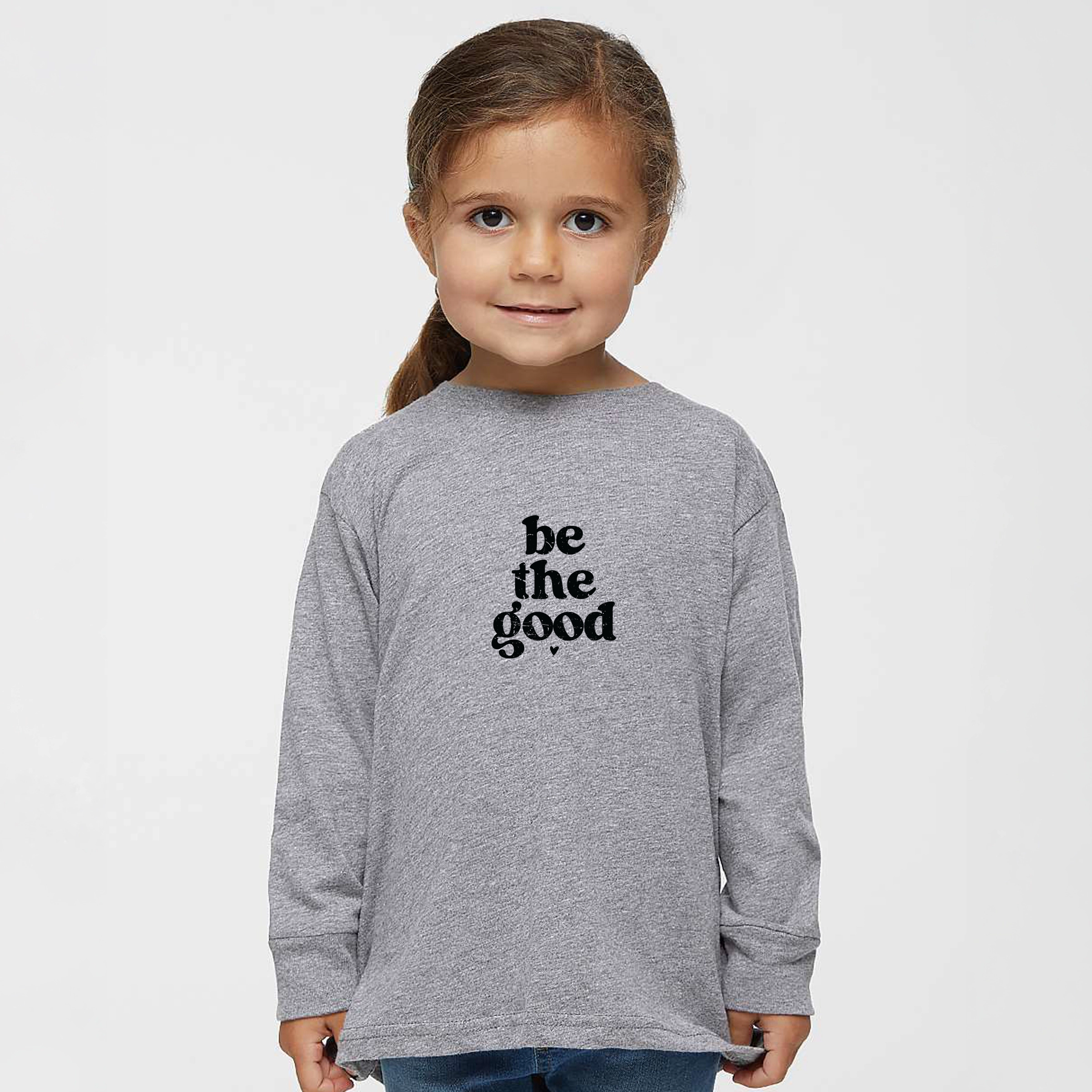 The Juniper Shop - Be Good Heart Toddler Long Sleeve Graphic Tee