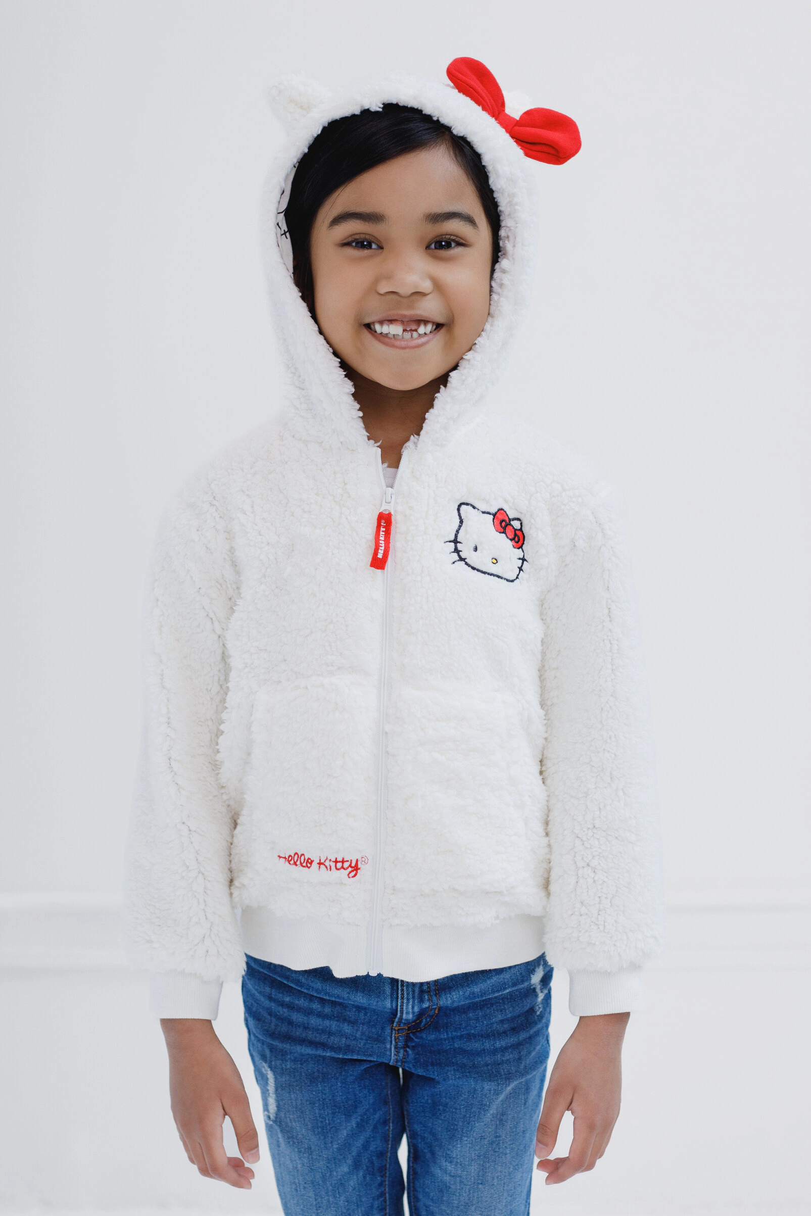 Hello Kitty Girls' Cosplay Fleece Zip-Up Hoodie