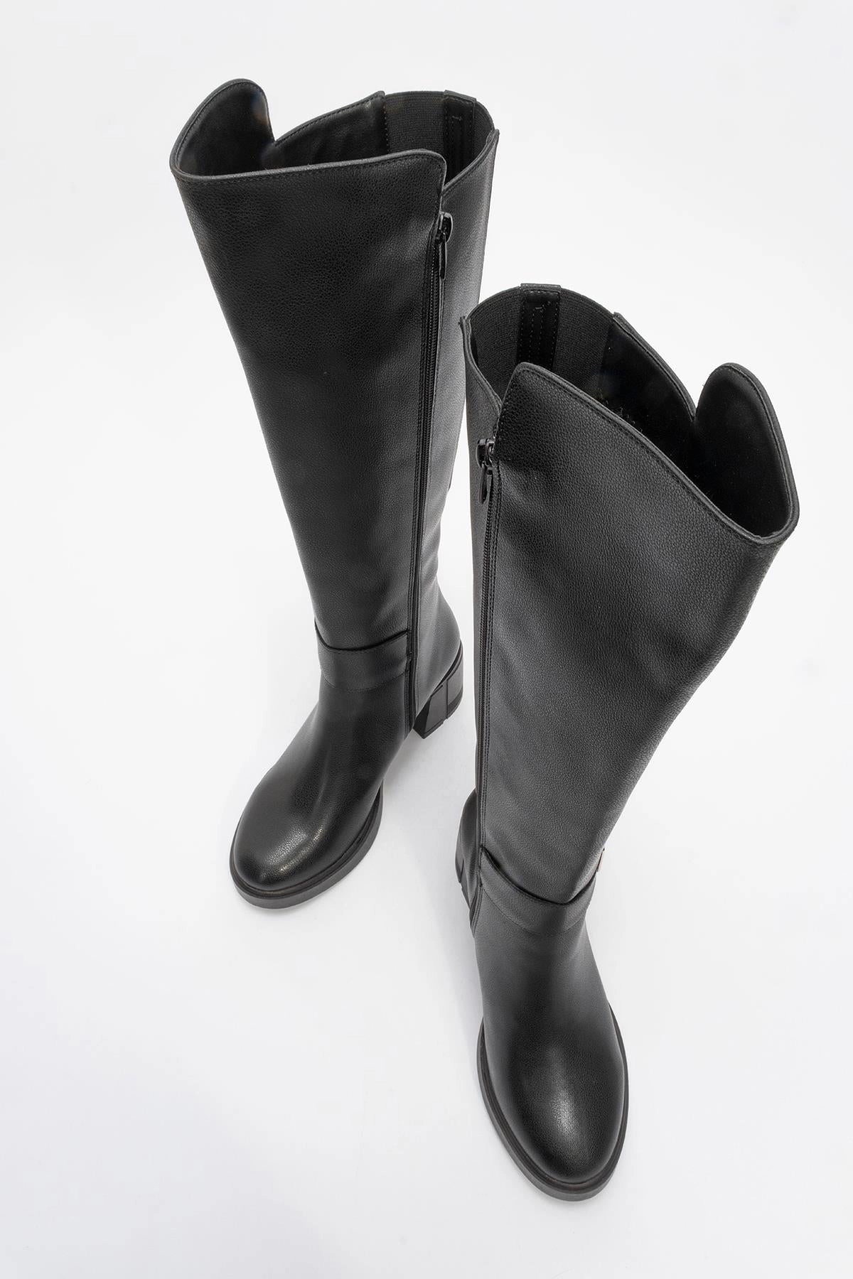 Prologue Shoes Womens Moreni Stretch Buckle Block Heel Knee High Boot