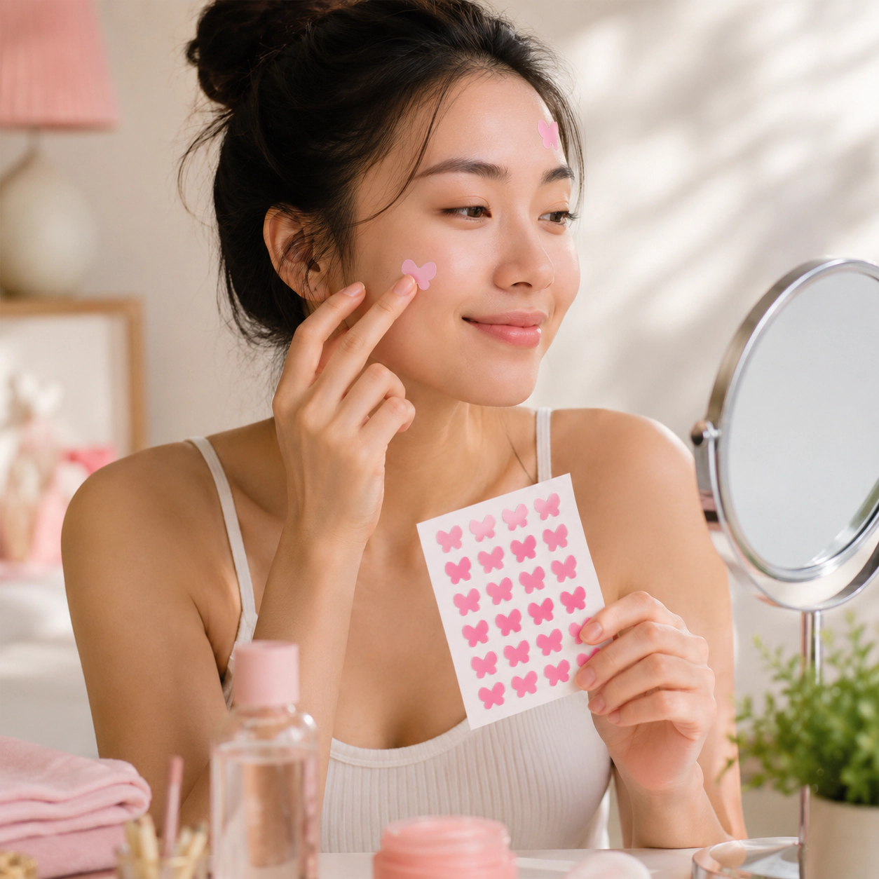Pursonic Women’s Hydrocolloid Acne Treatment Pimple Patches – Butterfly-Shaped Blemish Care Spot Covers 96-Pack