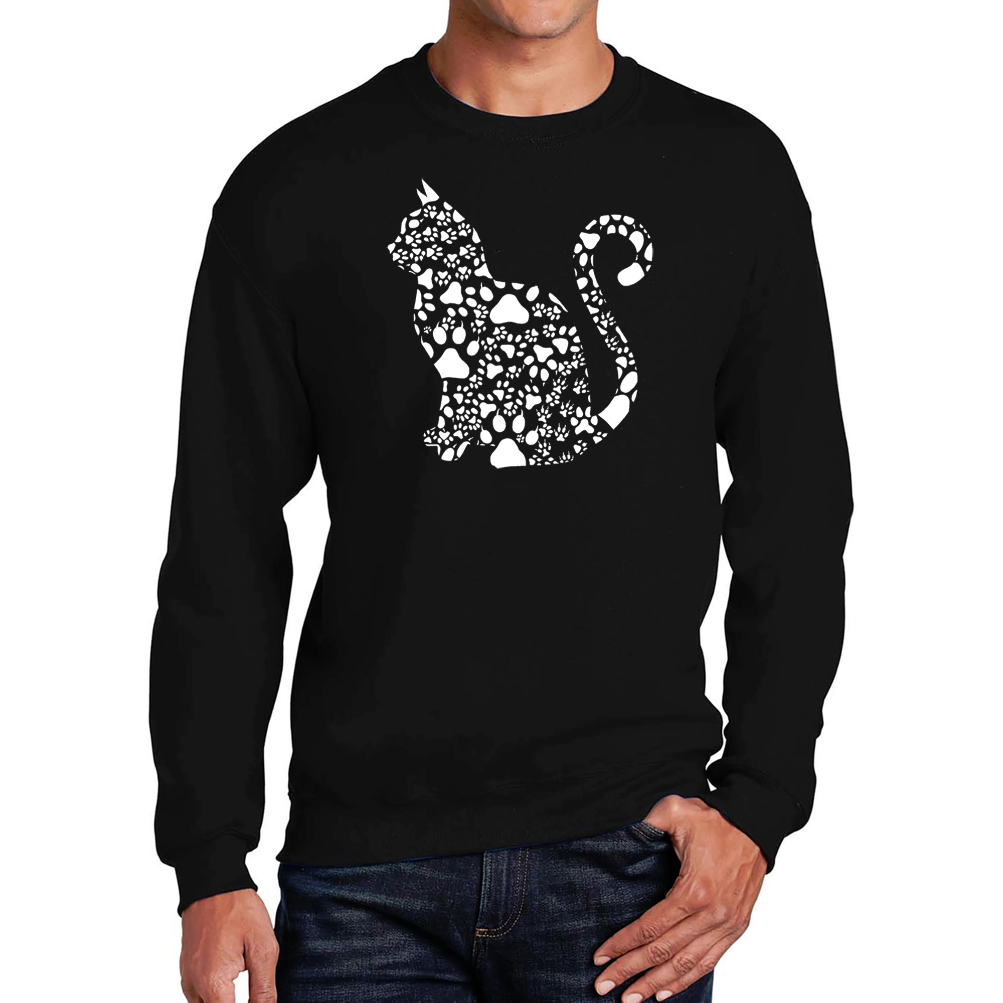 LA Pop Art Cat Claws - Men's Word Crew Sweatshirt
