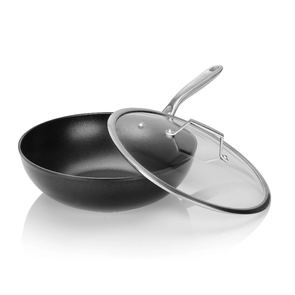 TECHEF Onyx - 12 Inch Nonstick Wok/Stir-Fry Pan with Cover