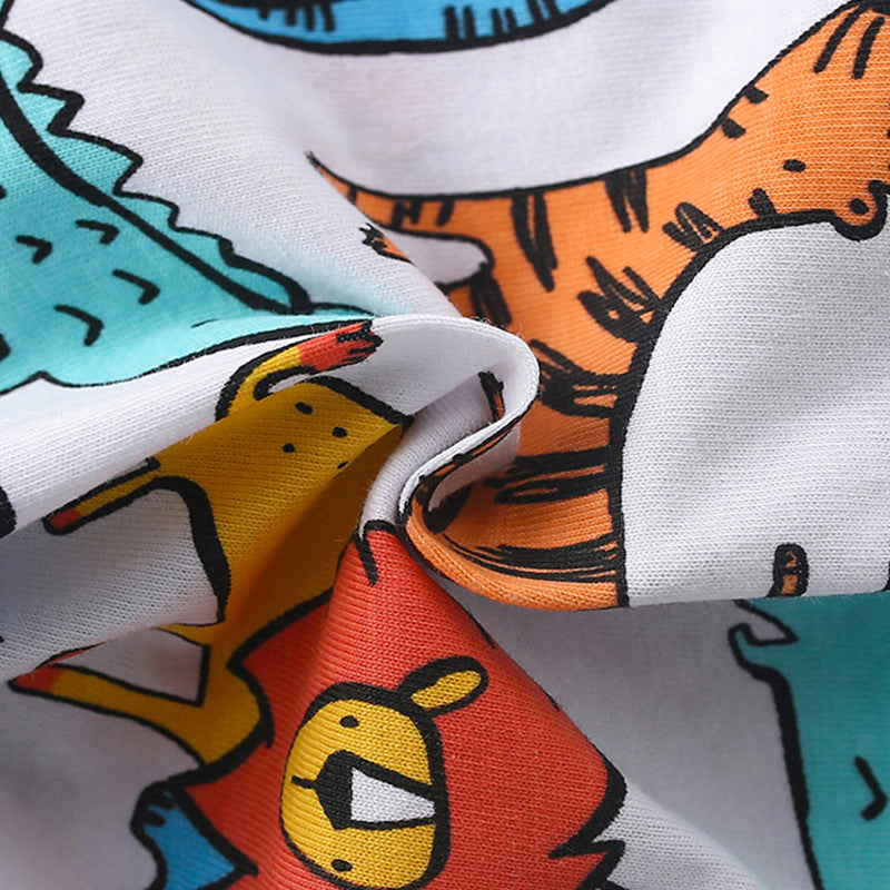 MyKids-USA Boys Lions and Elephants T-Shirt Shorts Set
