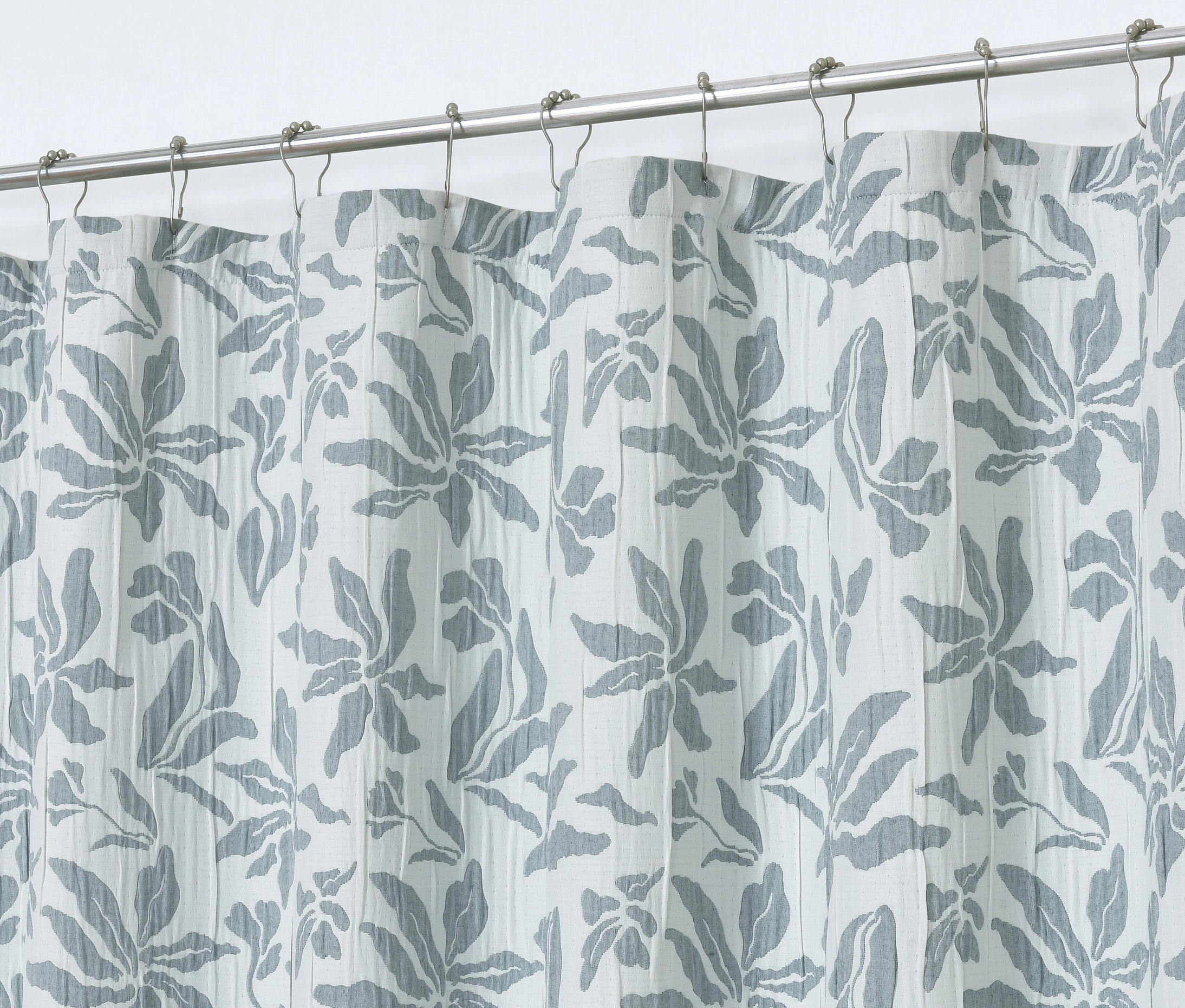 Dainty Home Julianna Floral Jacquard Textured Soft Polyester Fabric Shower Curtain, 72" x 72"