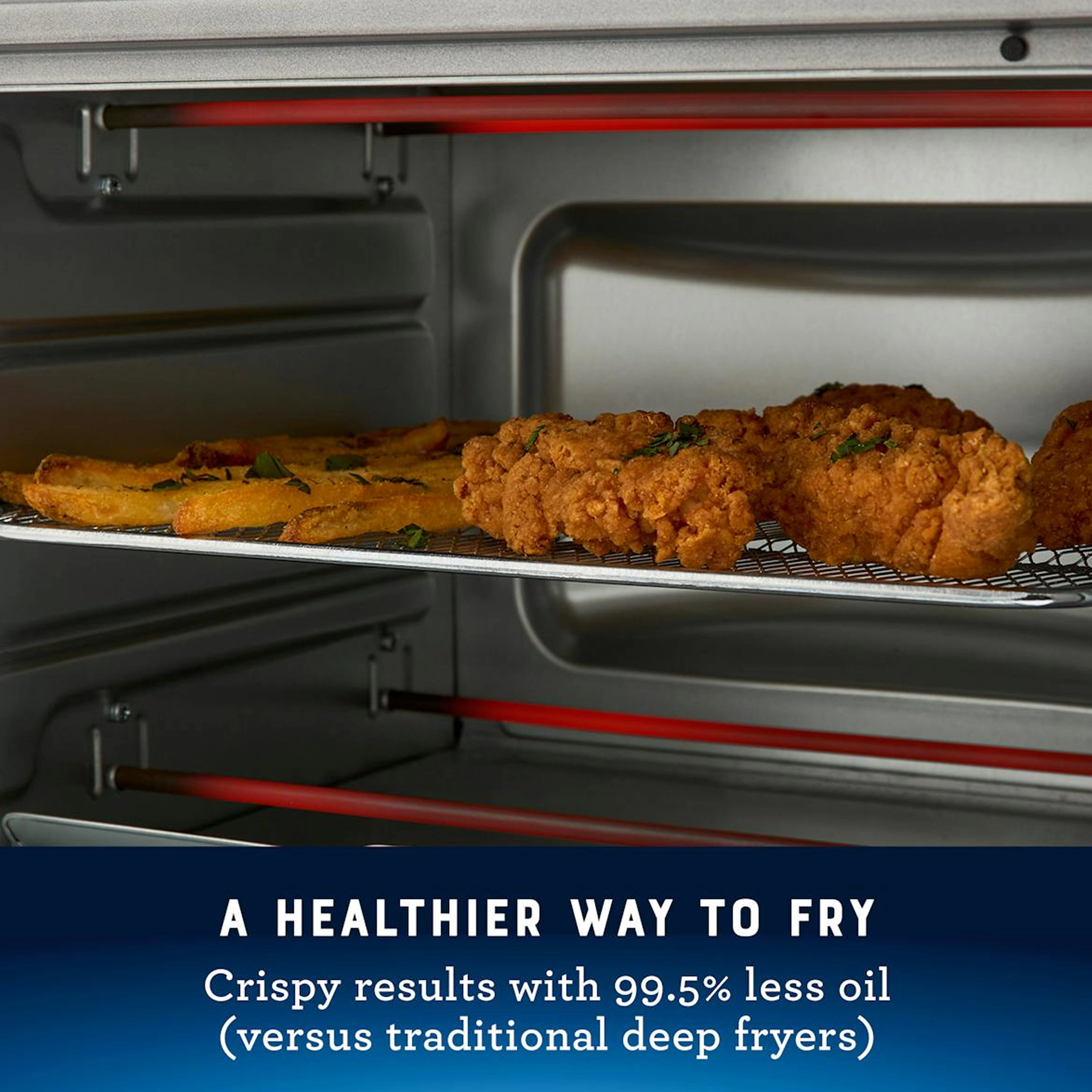 Oster 10 Function Digital Display Air Fryer Oven, Toaster Oven, Countertop Oven in Silver