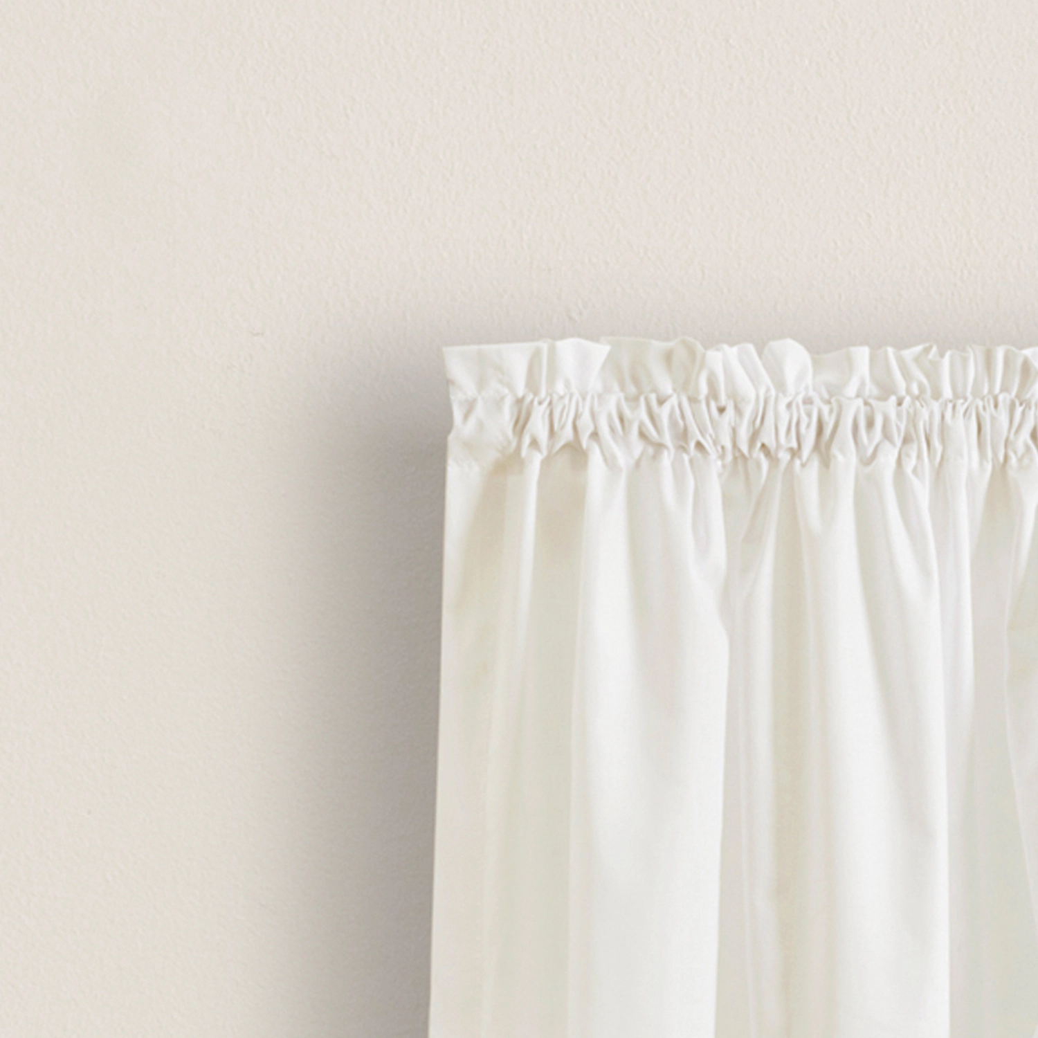Ellis Curtain Polyester Cotton Classic Wide Ruffled 1.5" Rod Pocket Window Swag 84x38 Natural