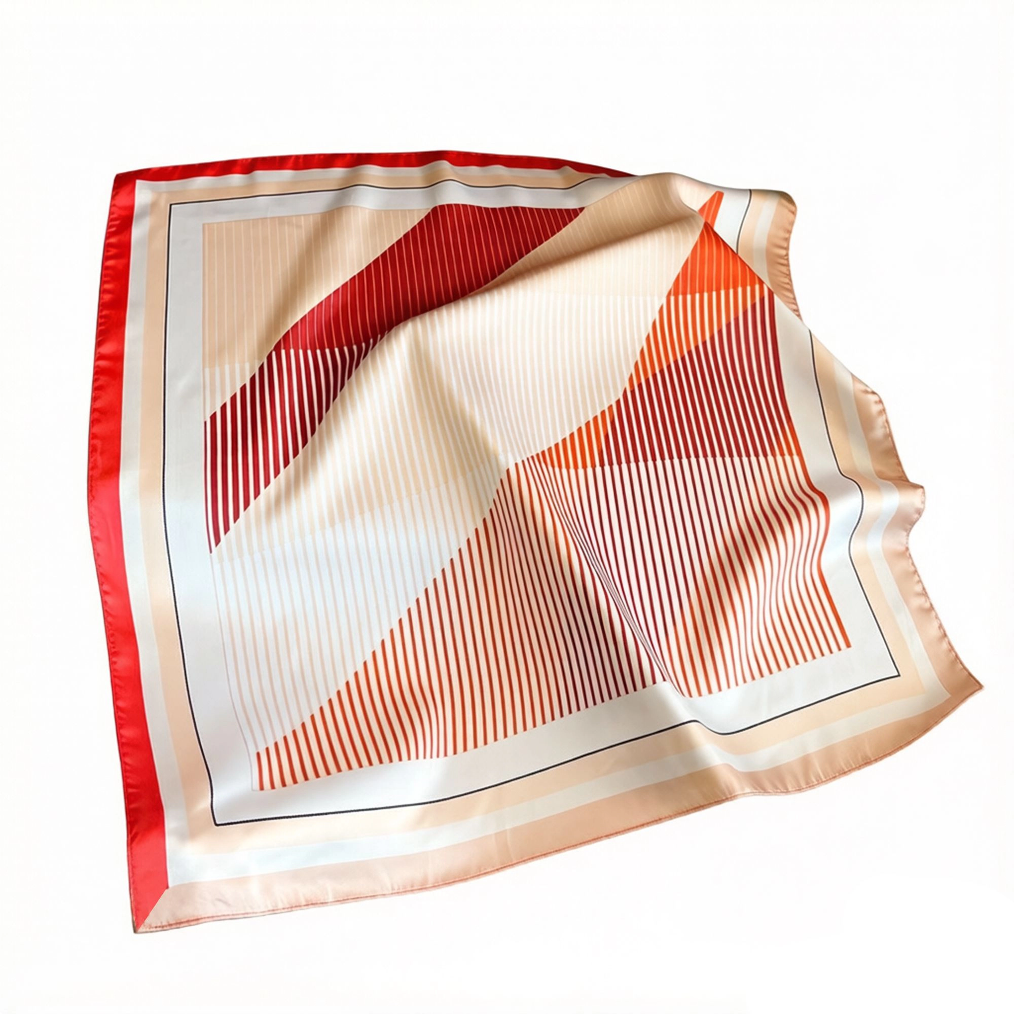Anna-Kaci Womens Modern Colorblock Stripe Square Scarf Elegant Fashion Neck Wrap 27.5×27.5Inches