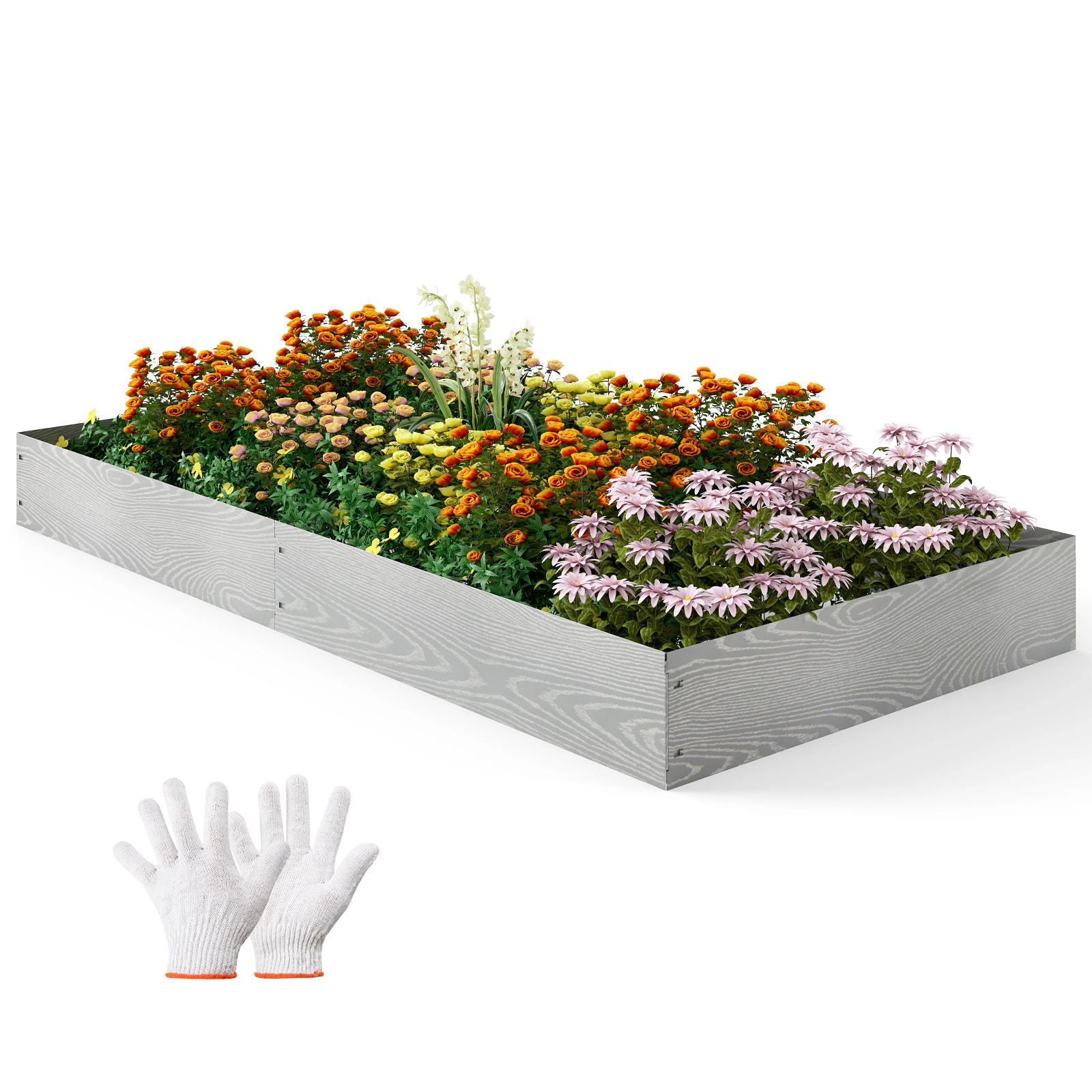 LJG 6-Pack 20 FT Galvanized Metal Landscape Edging for Lawn Yard（Patented）