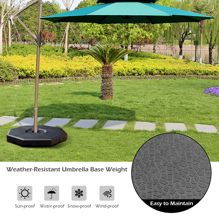 Hivvago 4 Pieces Patio Offset Umbrella Weights Base Plate Set