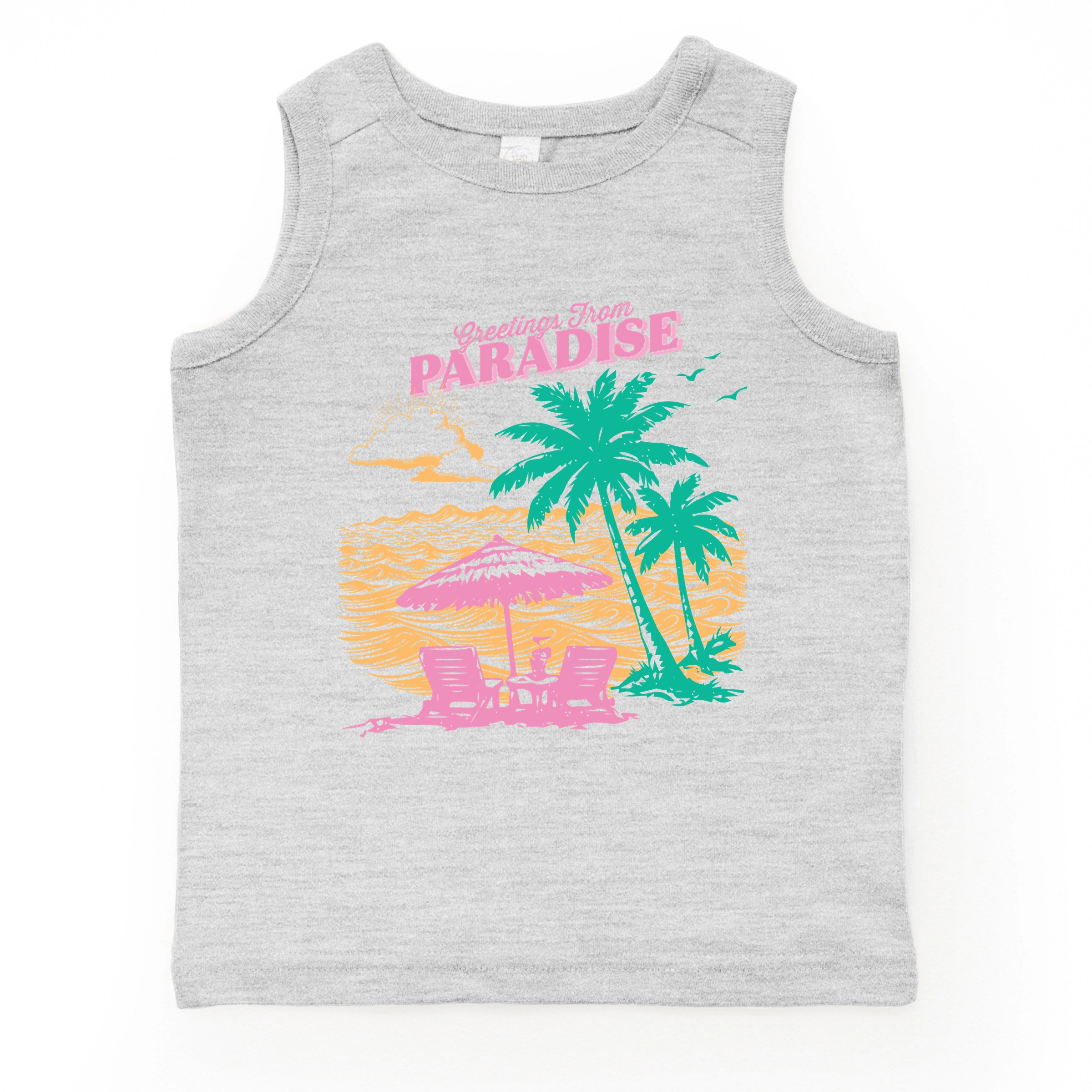 The Juniper Shop - Greetings From Paradise Palm Tree Toddler Graphic Tank