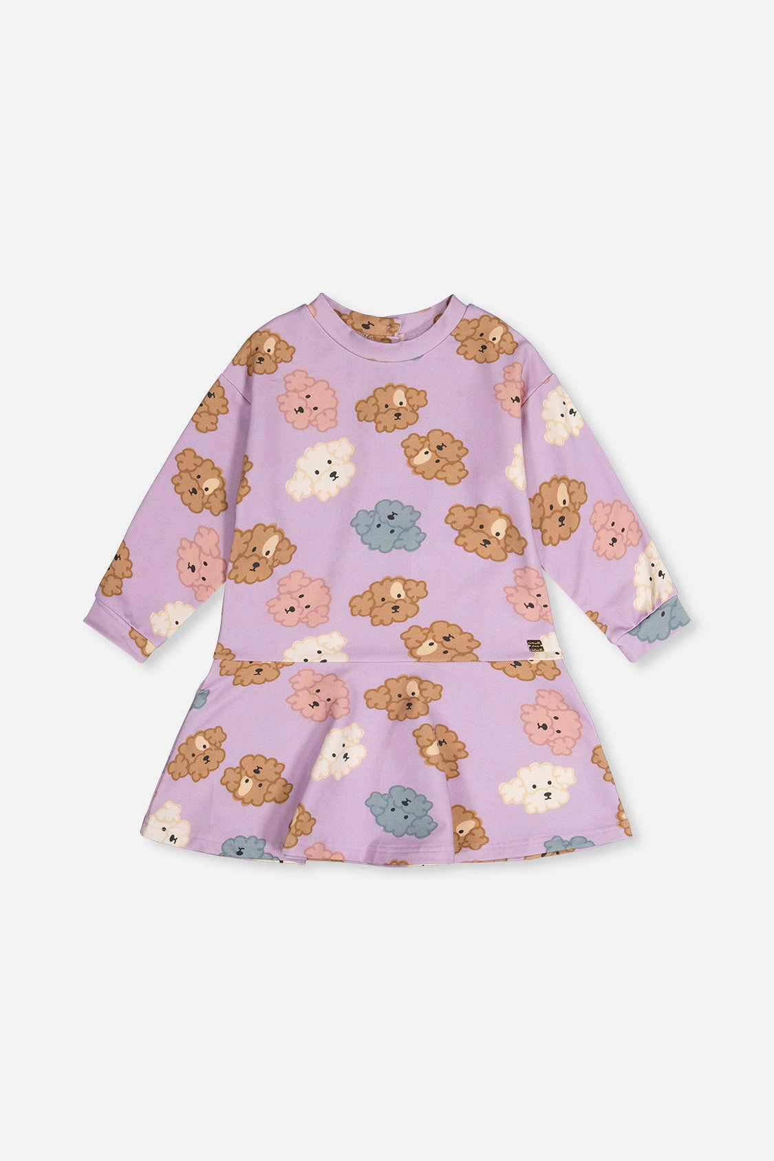 Deux par Girls Poodle Print Drop-Waist French Terry Dress